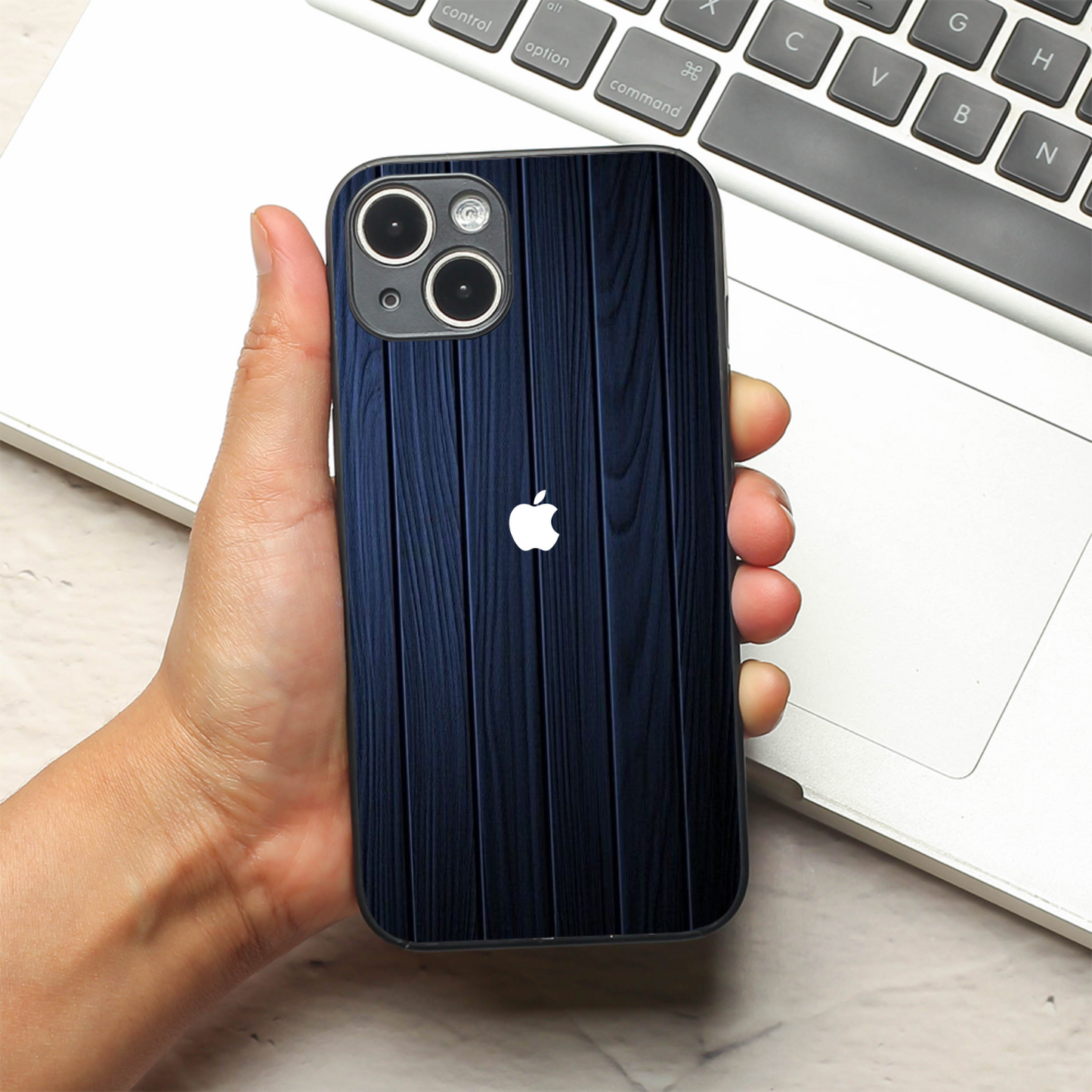 Ink Wood metal back case for Apple Iphone 13