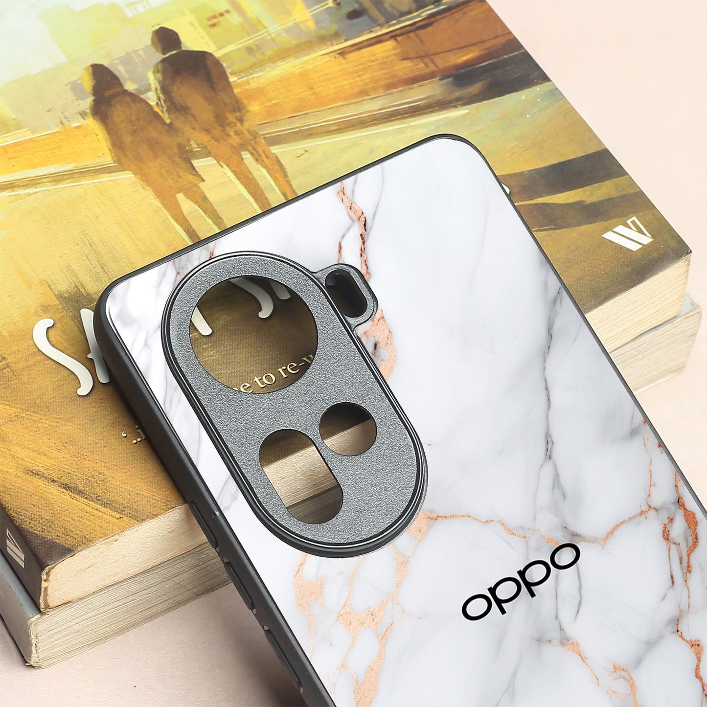 Copper Luxe Marble metal back case for Oppo Reno 11