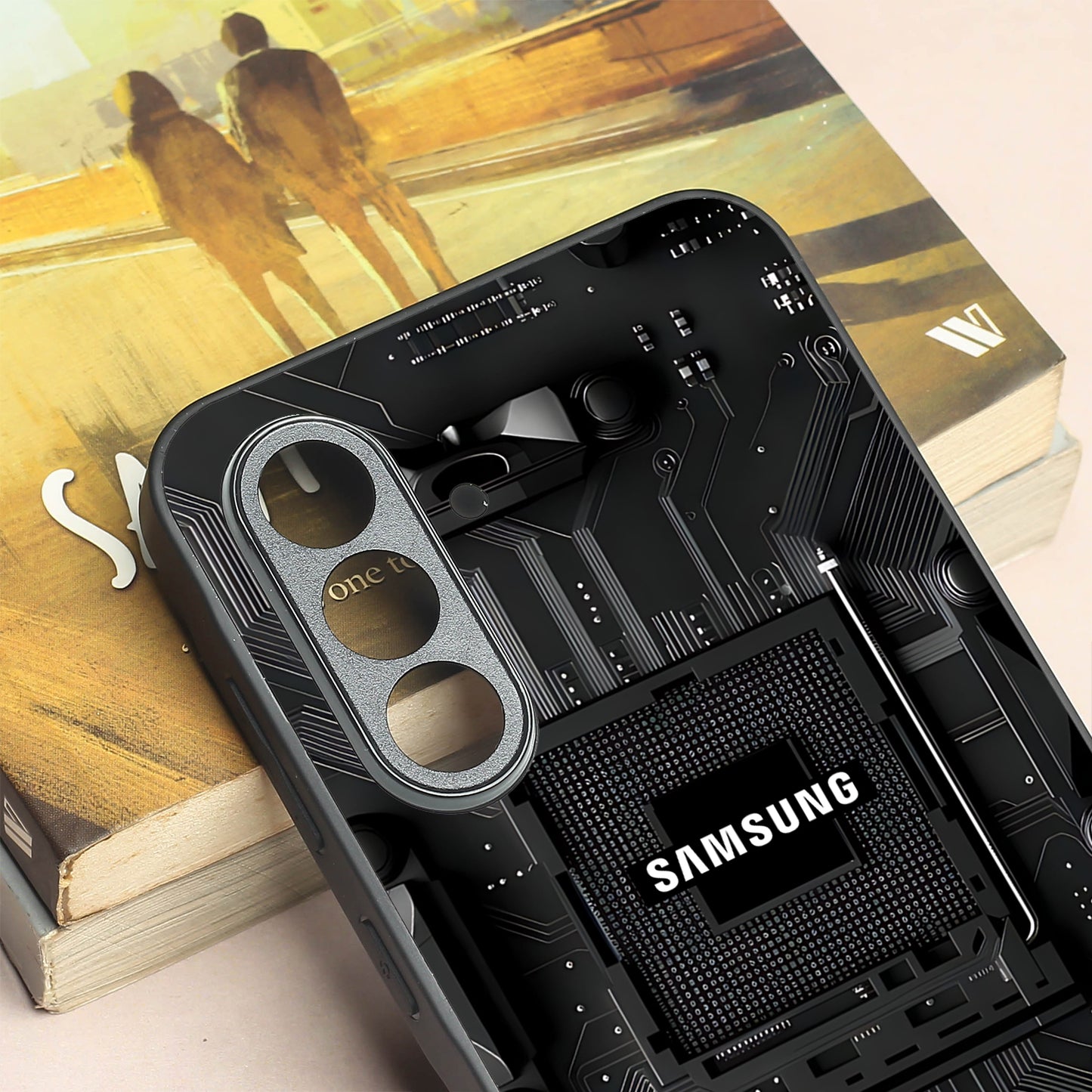 Microchip metal back case for Samsung A56