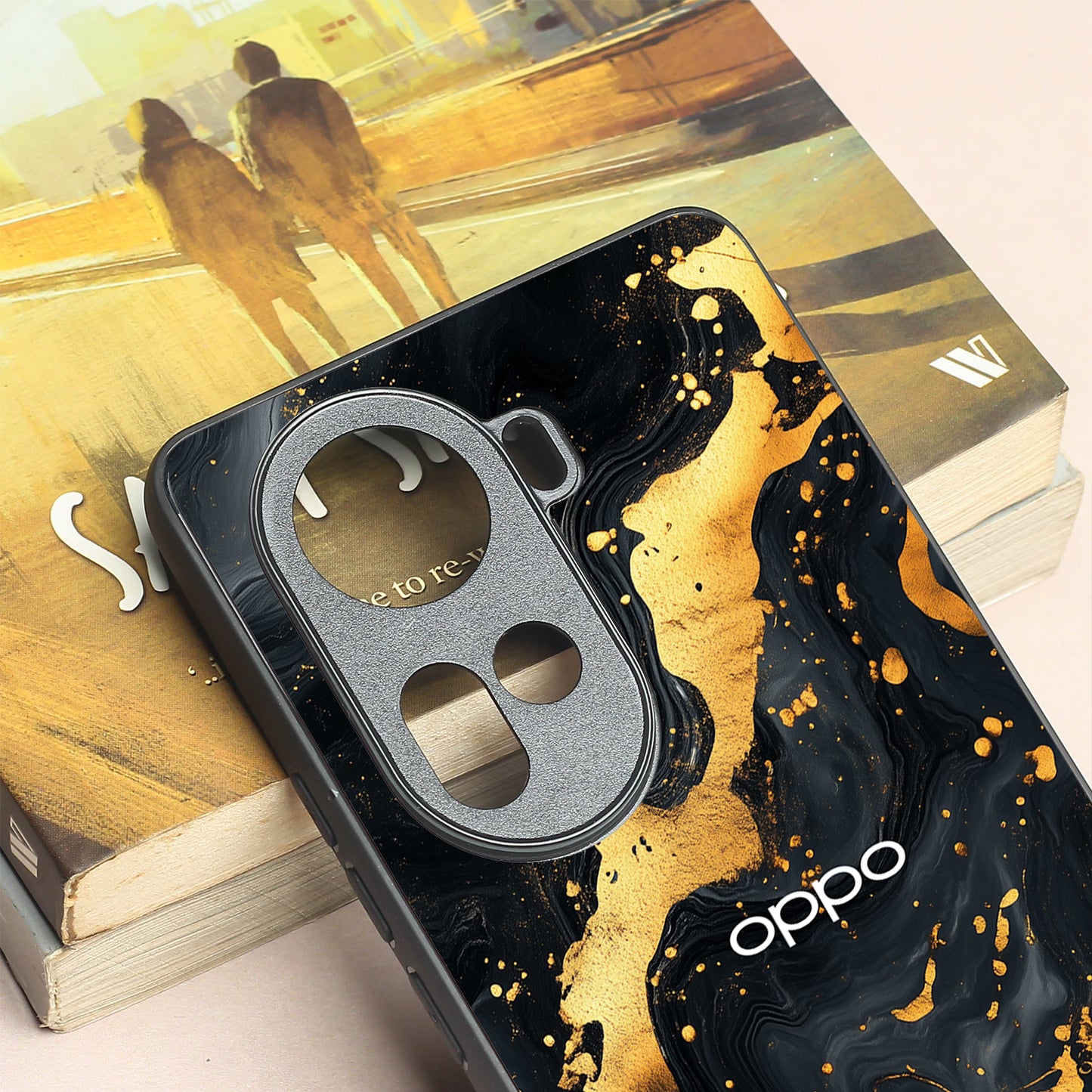 Black Gold Blaze metal back case for Oppo Reno 11