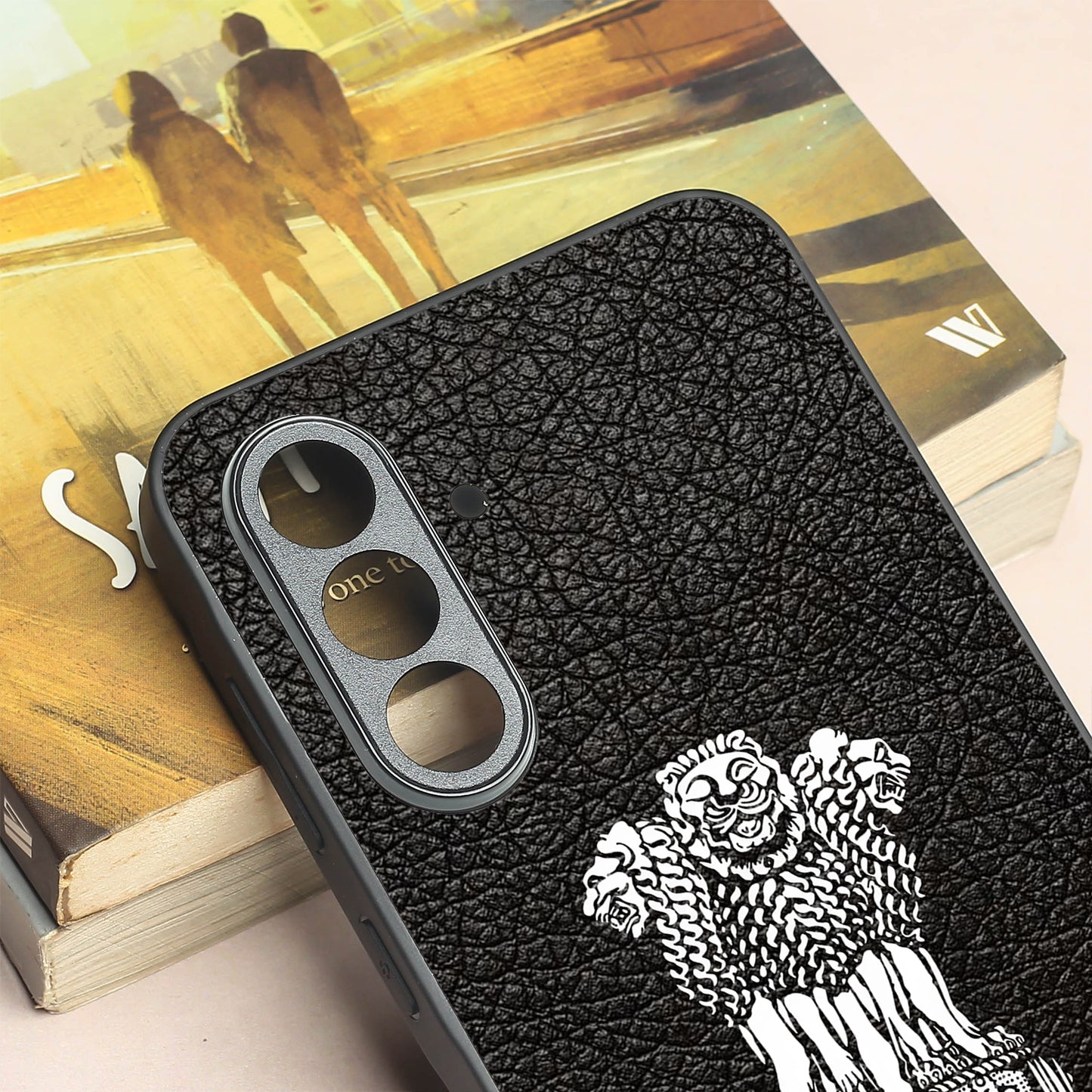 Black Satyamev Jayate metal back case for Samsung A56