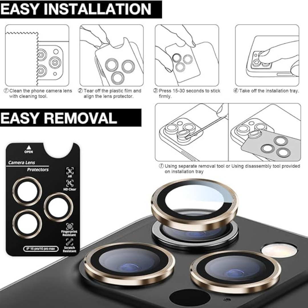 Titanium Brown Metallic camera ring lens guard for Apple iphone 16 Pro Max