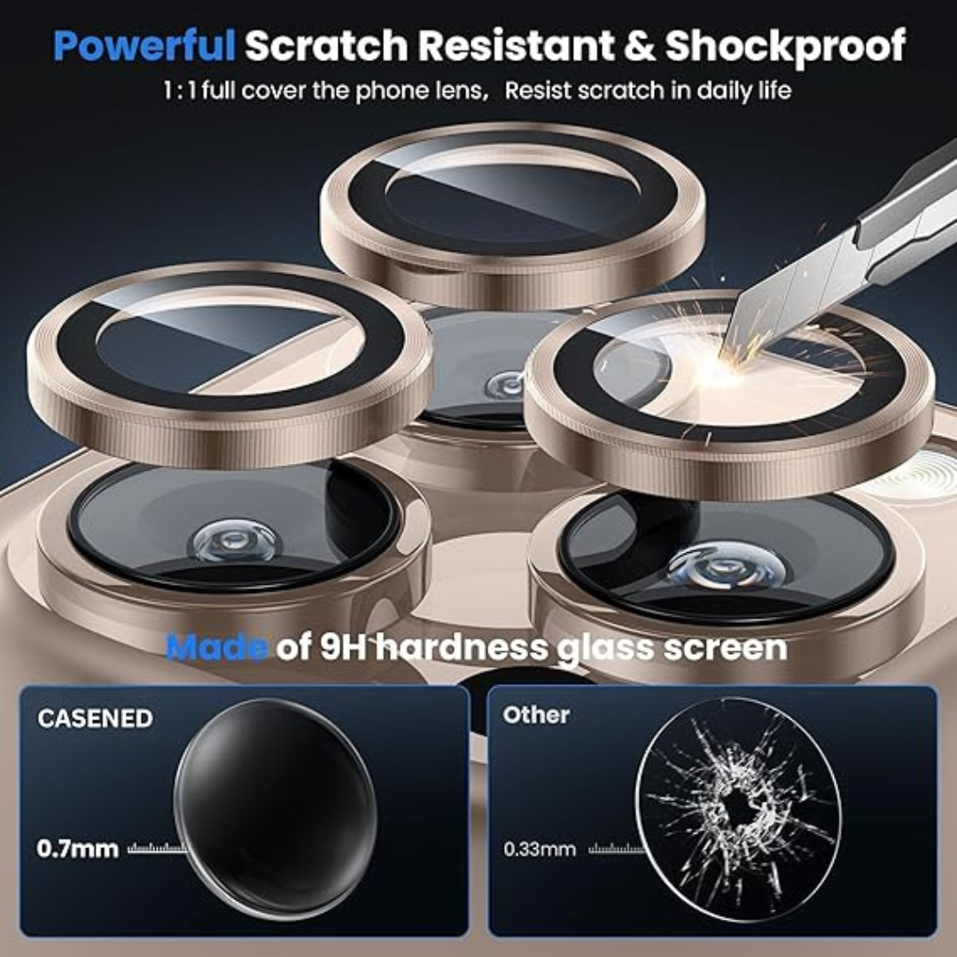 Titanium Brown Metallic camera ring lens guard for Apple iphone 16 Pro Max
