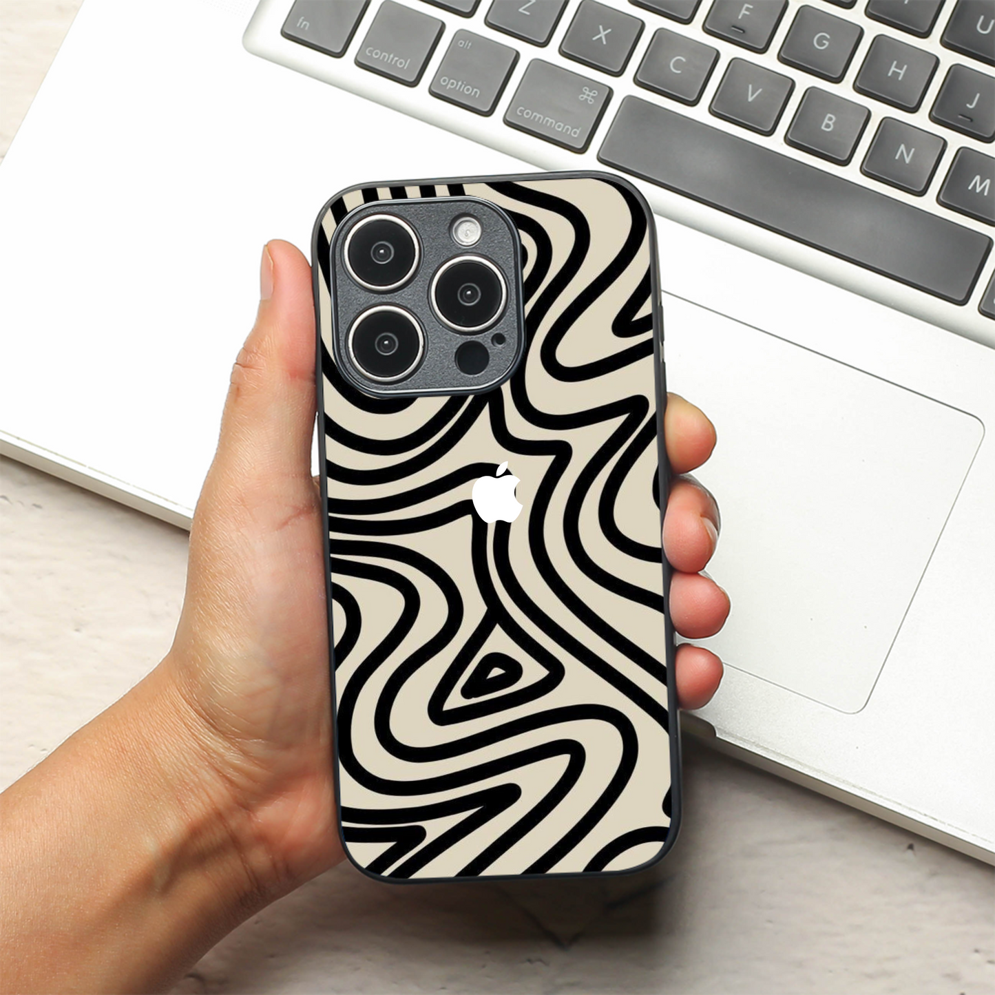 Zebra Flow metal back case for Apple Iphone 15 Pro Max
