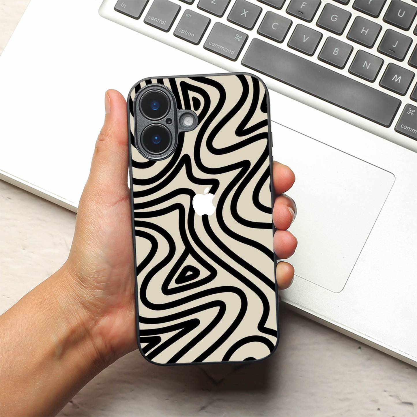 Zebra Flow metal back case for Apple Iphone 16