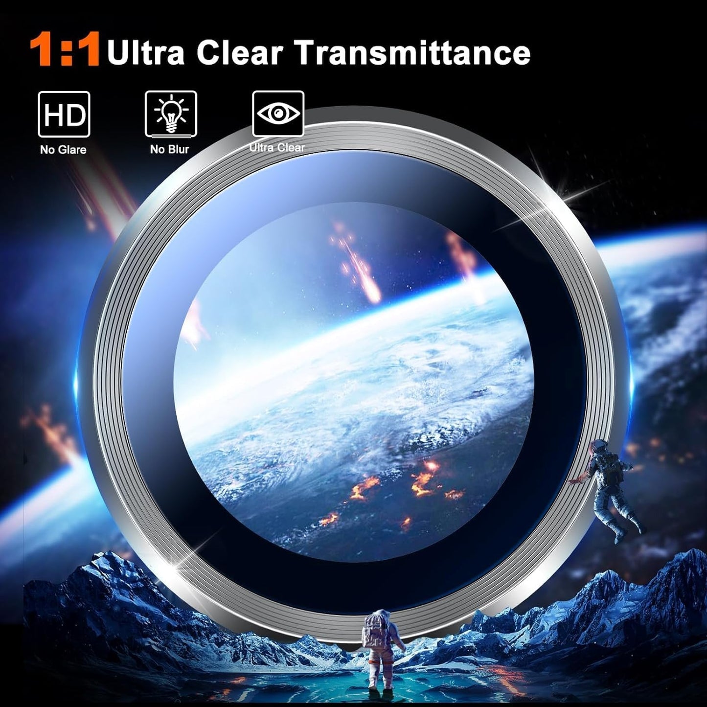 Black Metallic camera ring lens guard for Motorola G85