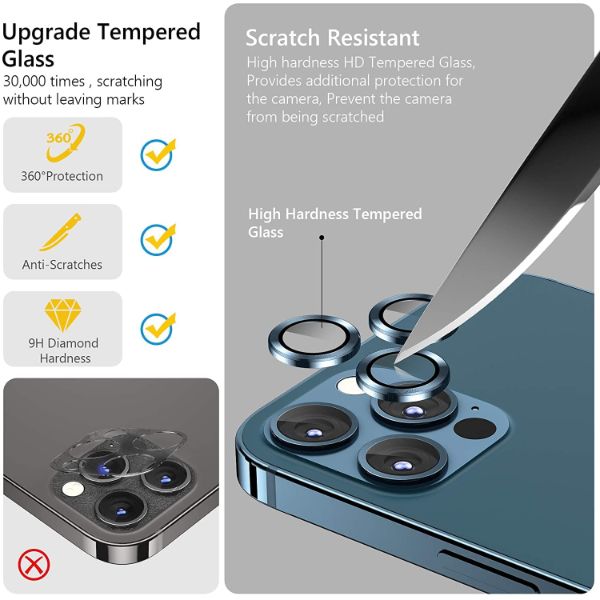 Golden Metallic camera ring lens guard for Apple iphone 15 Pro