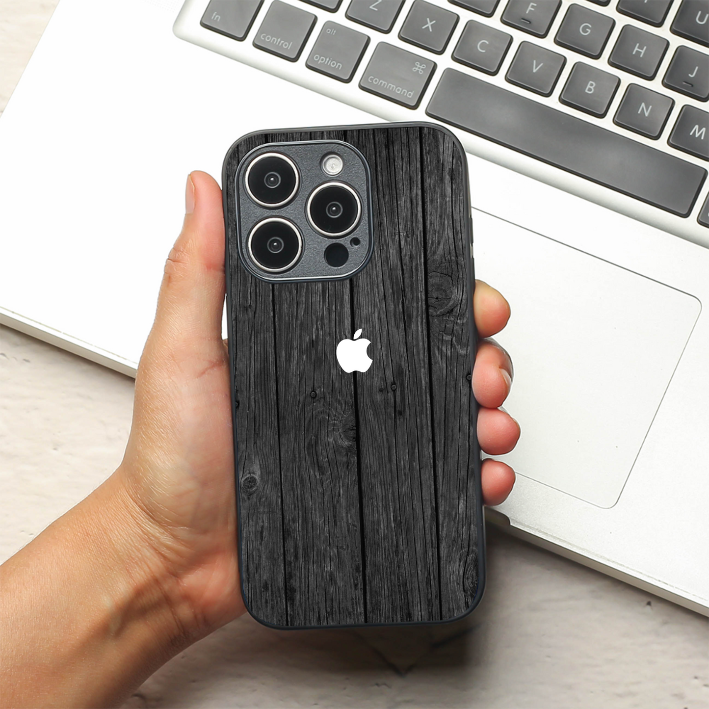 Dark Wood metal back case for Apple Iphone 13 Pro Max
