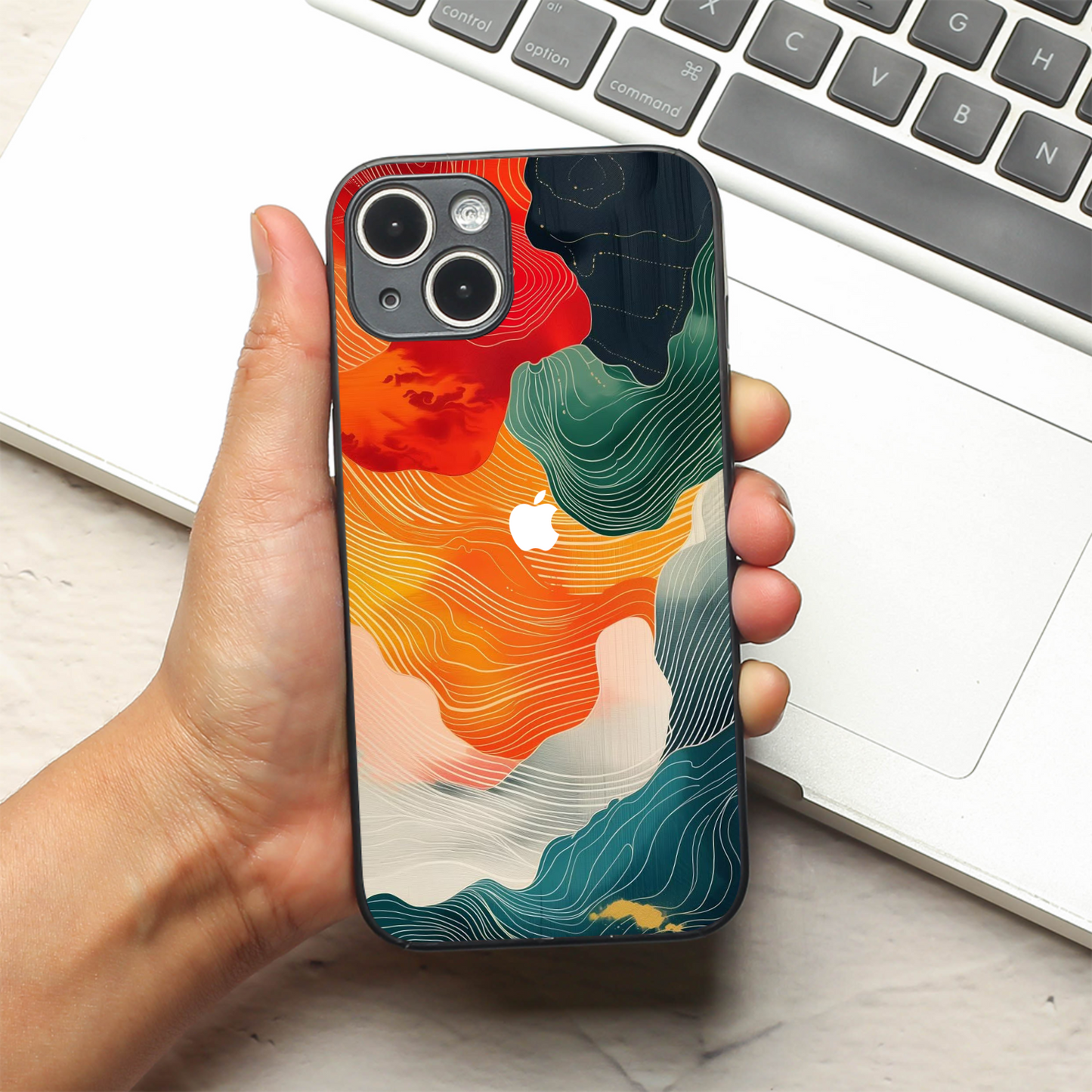 Cosmic Tides metal back case for Apple Iphone 13