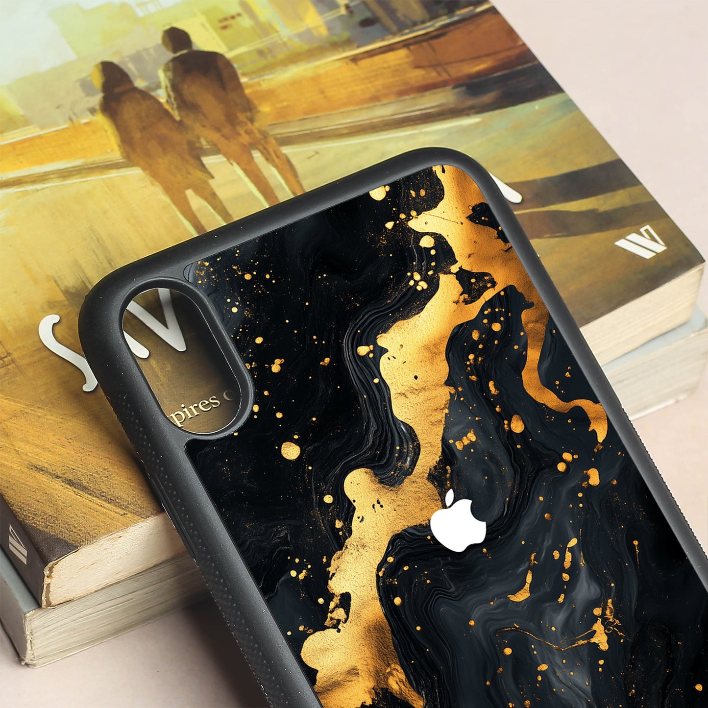 Black Gold Blaze metal back case for Apple Iphone Xs Max