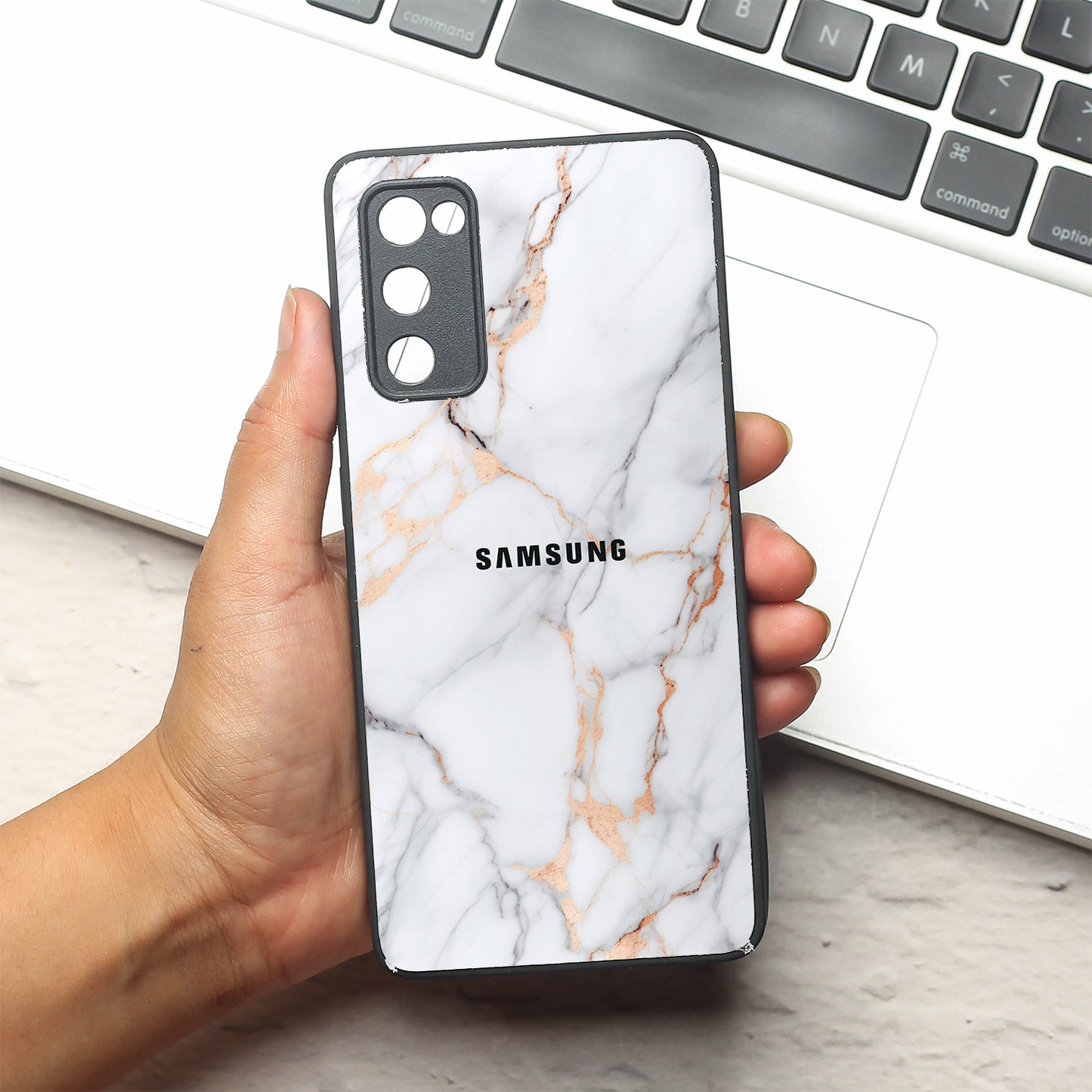 Copper Luxe Marble metal back case for Samsung S20 FE
