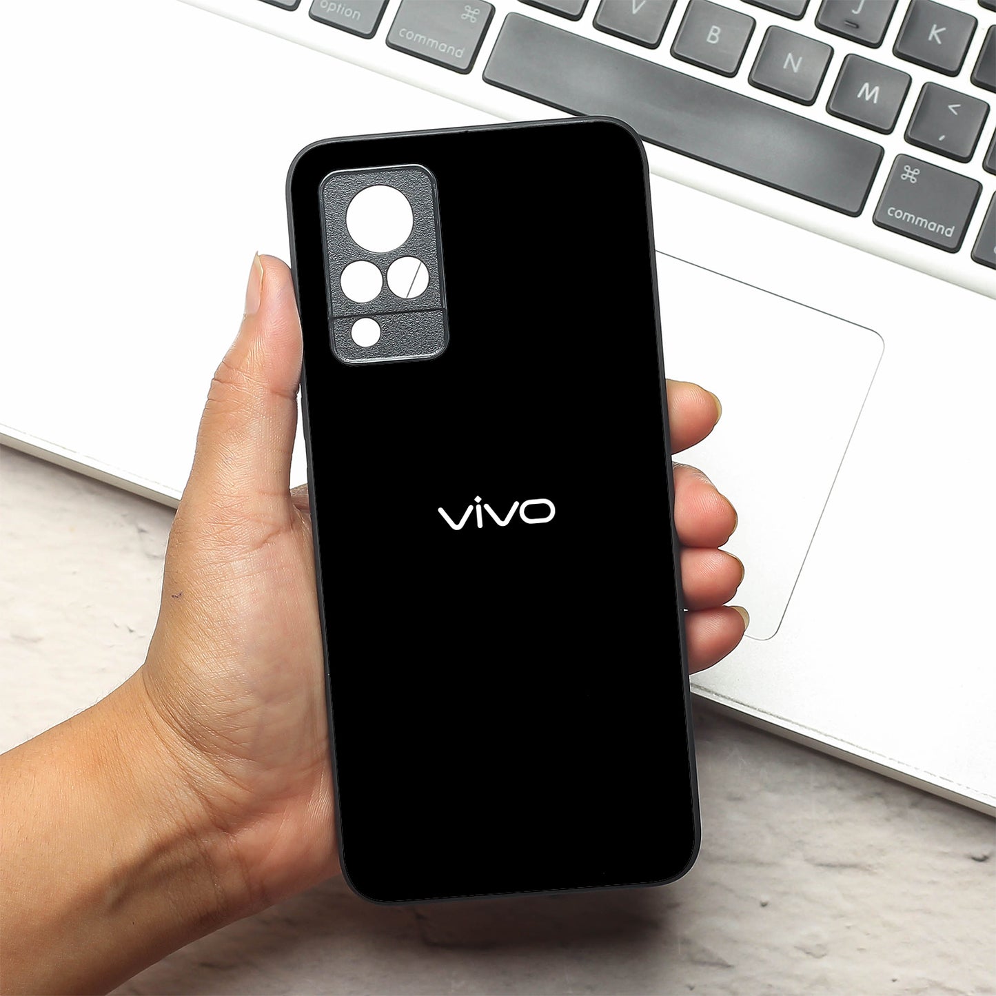 Black metal back case for Vivo V21