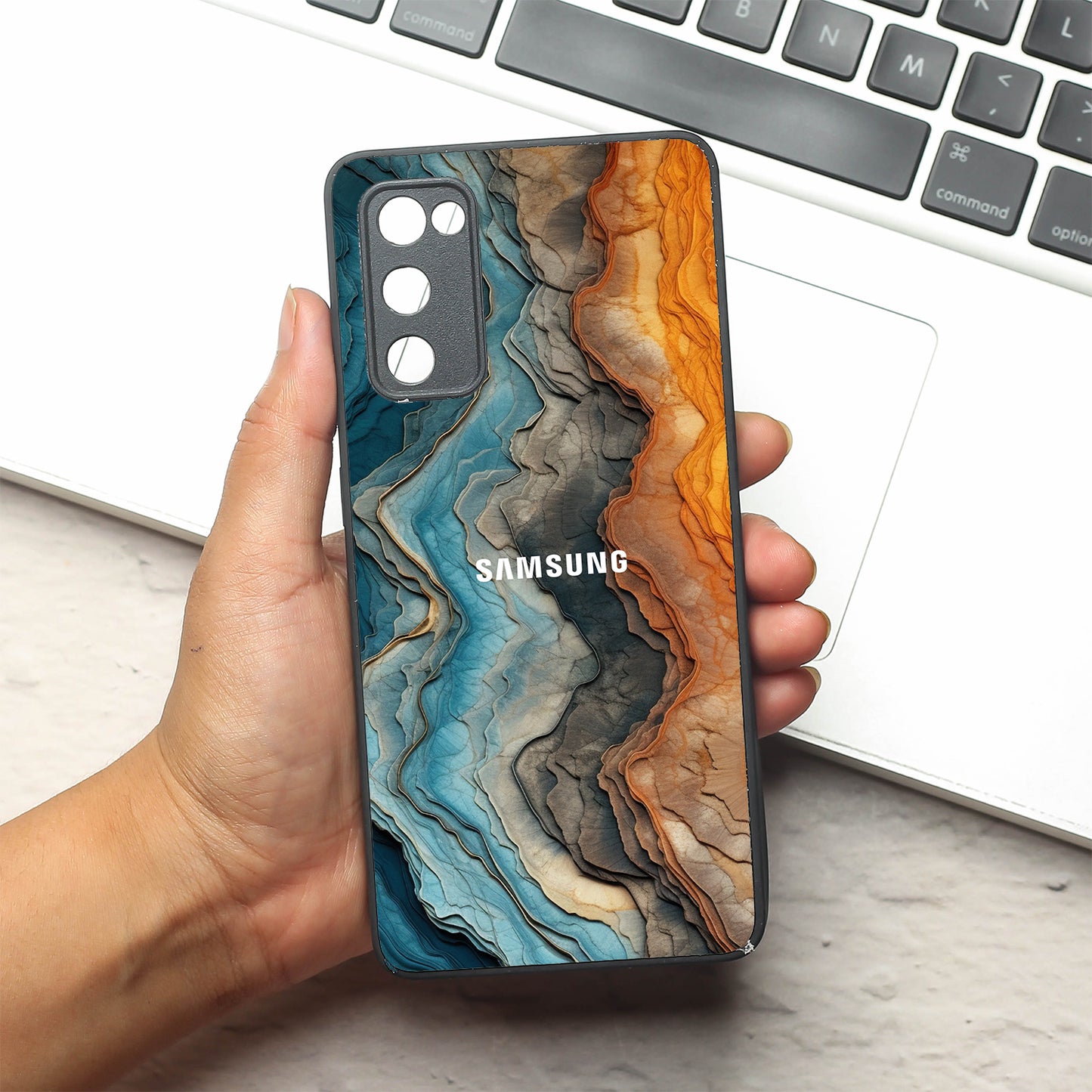 Layered Marble metal back case for Samsung S20 FE