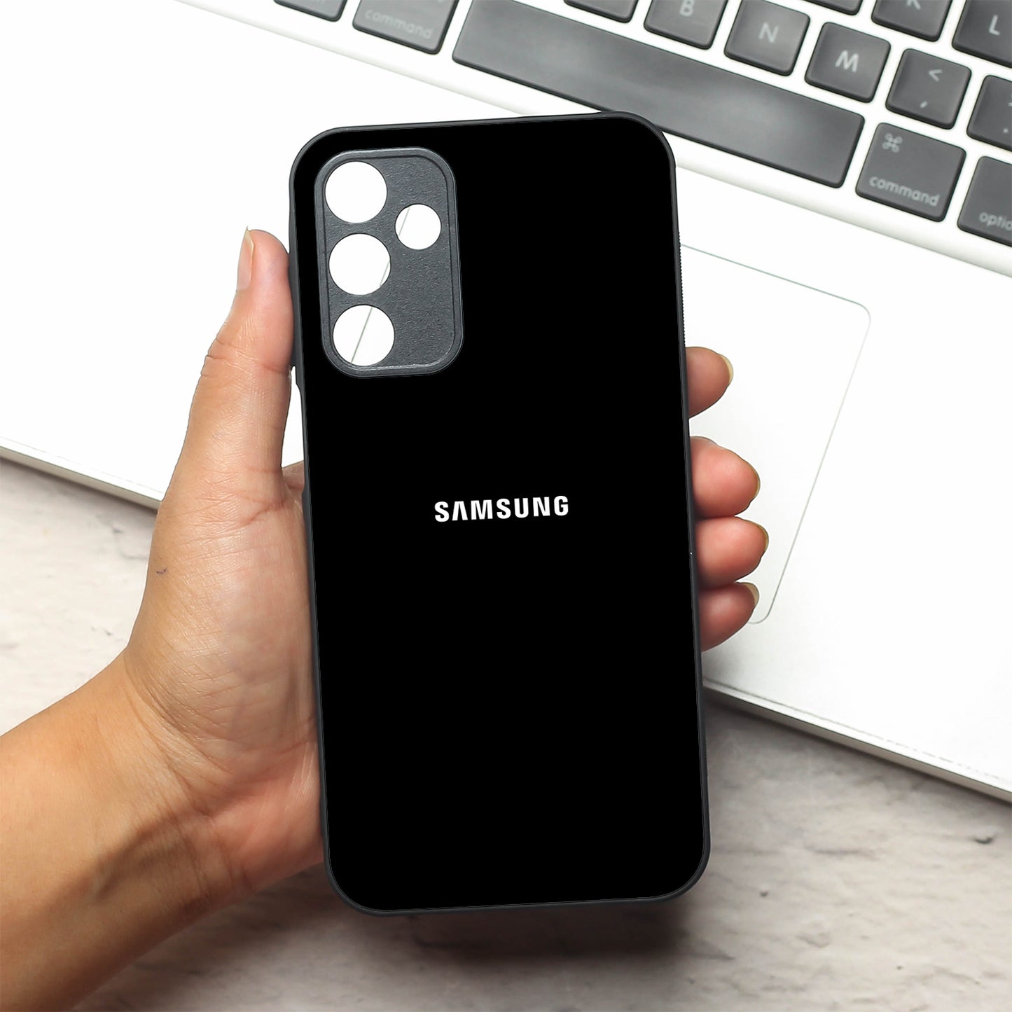 Black metal back case for Samsung A15