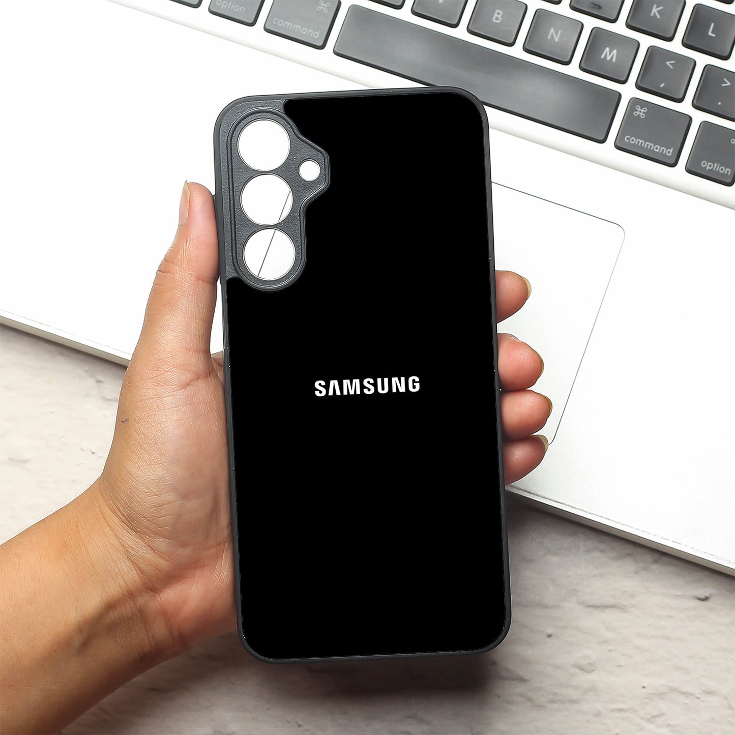 Black metal back case for Samsung A16