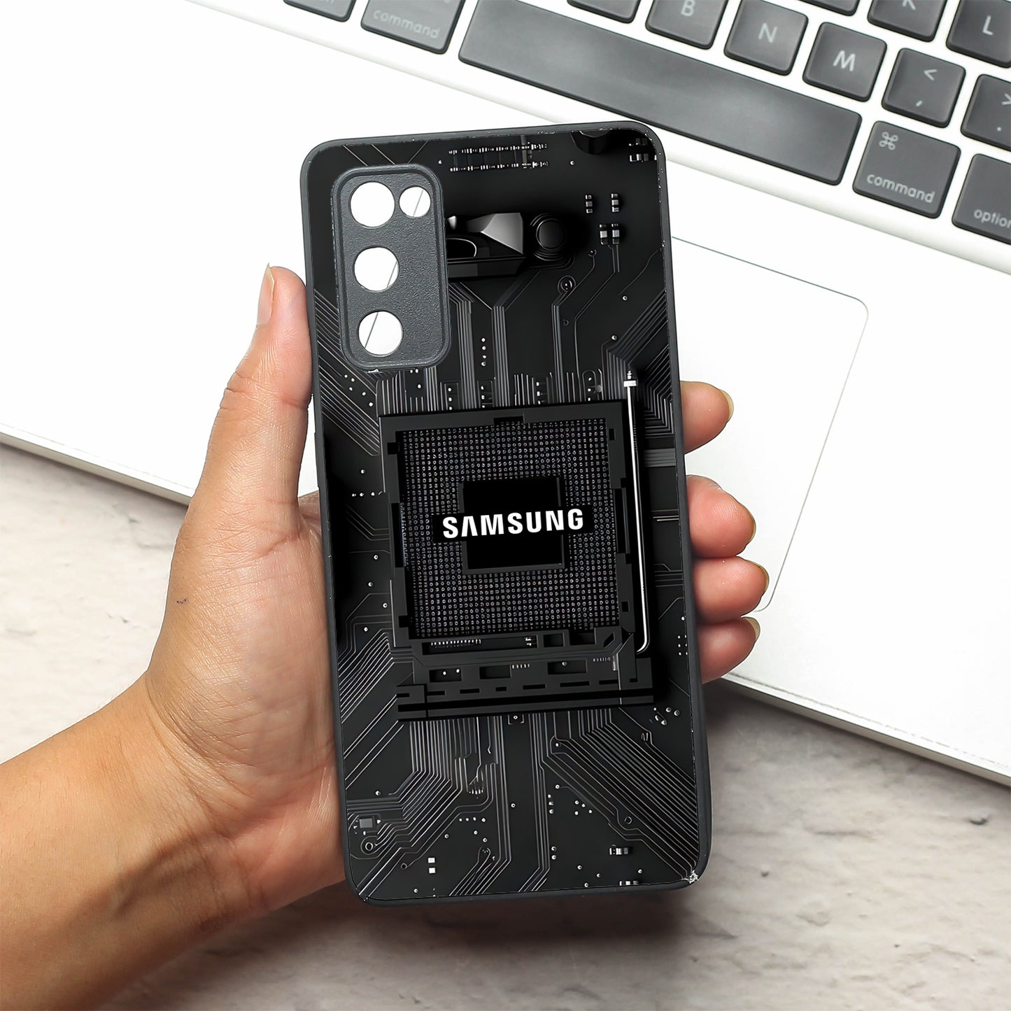 Microchip metal back case for Samsung S20 FE
