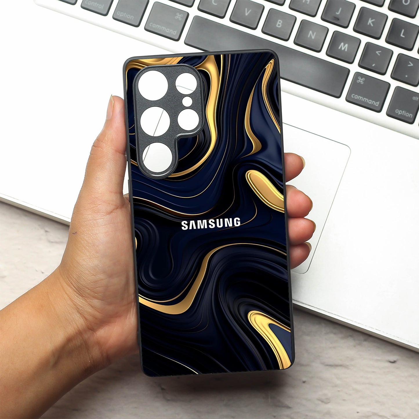 Noir Gold metal back case for Samsung S25 Ultra