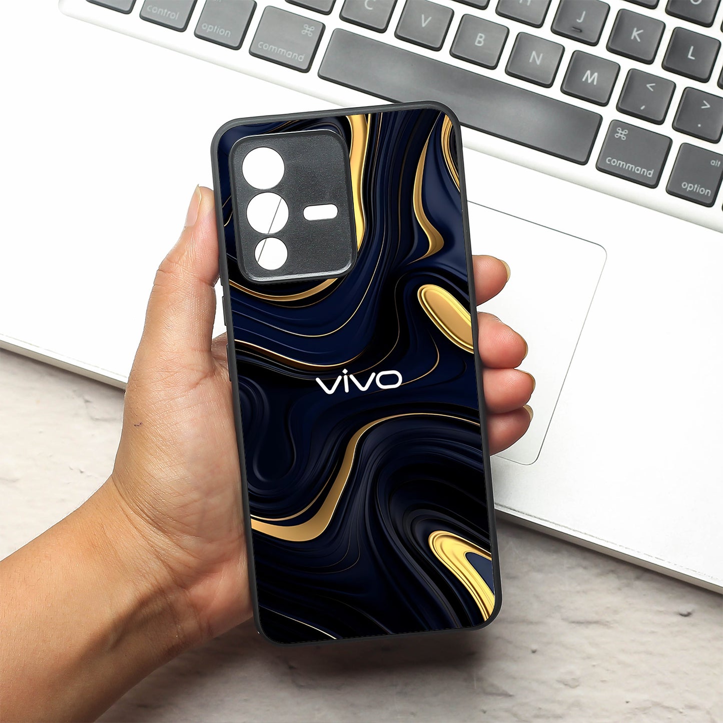 Noir Gold metal back case for Vivo V23