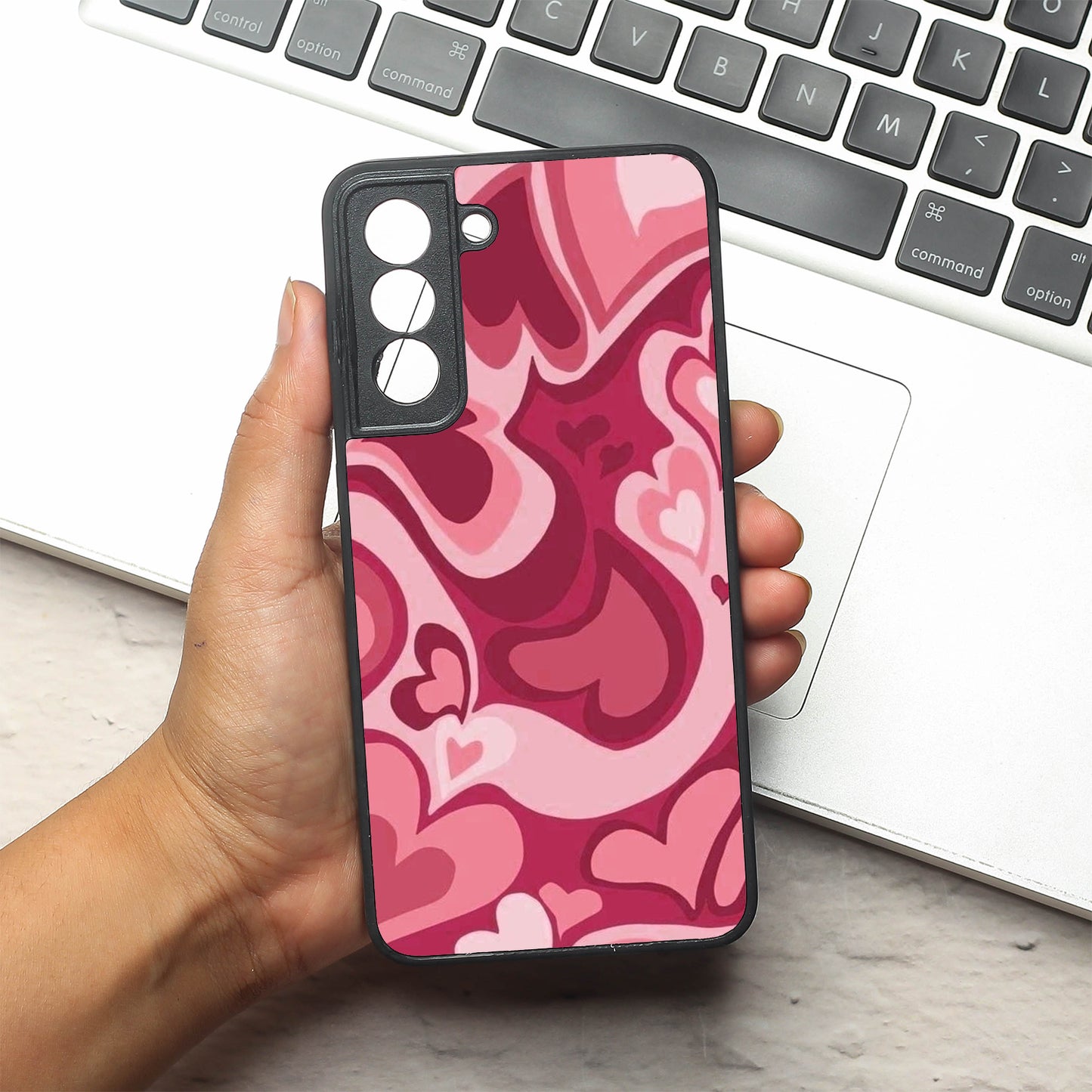 Valentine Wave Marble metal back case for Samsung S21 FE