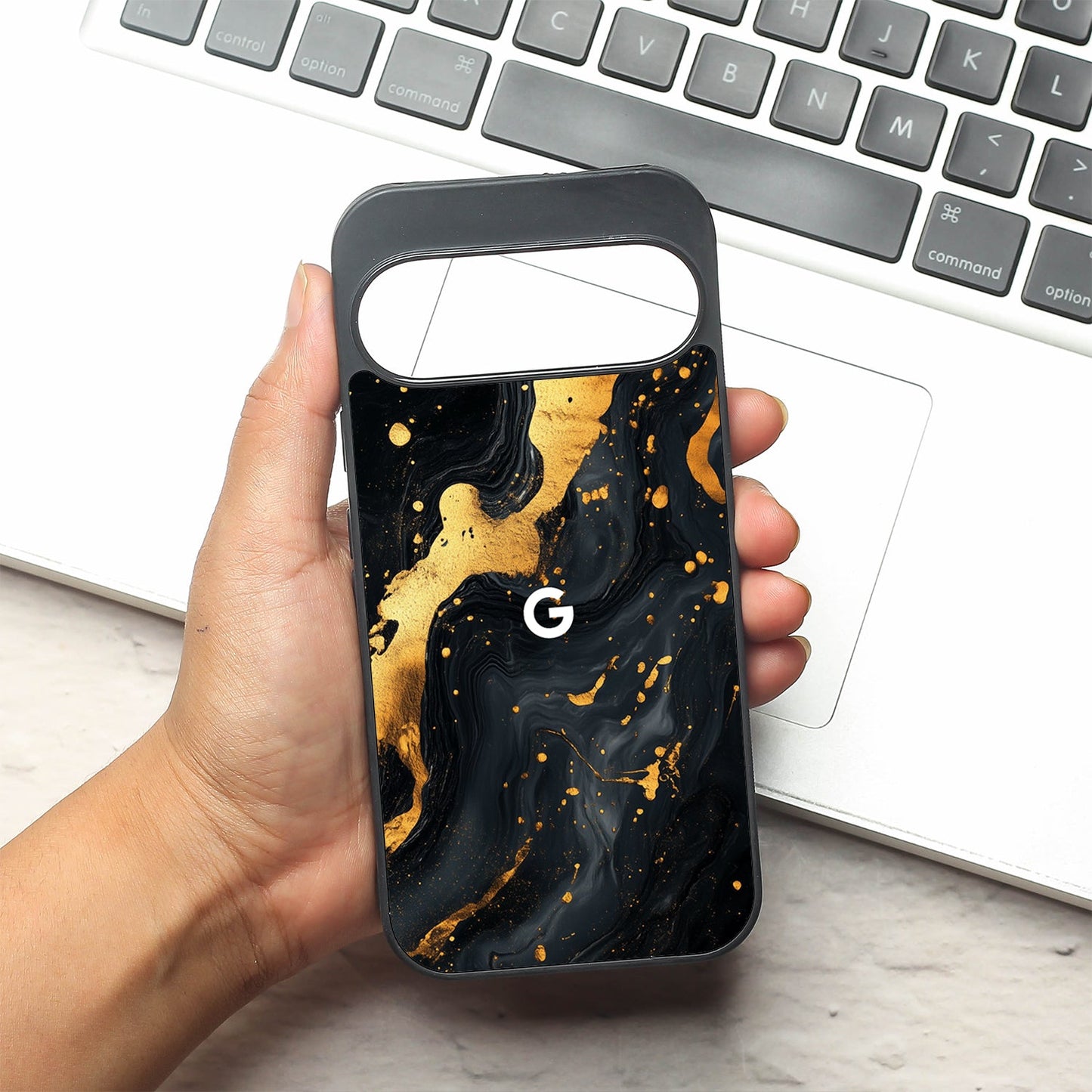 Black Gold Blaze metal back case for Google Pixel 9 Pro