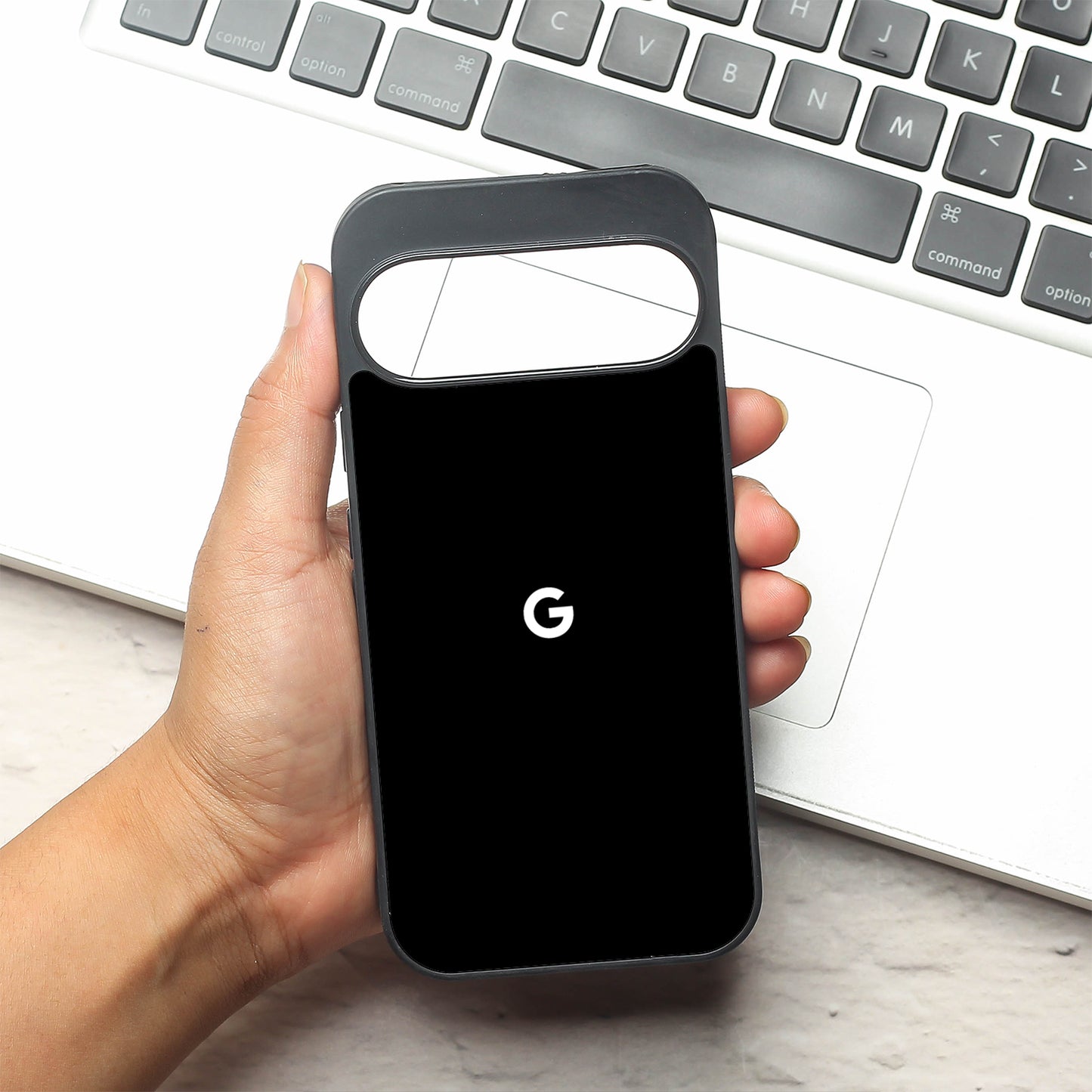 Black metal back case for Google Pixel 9
