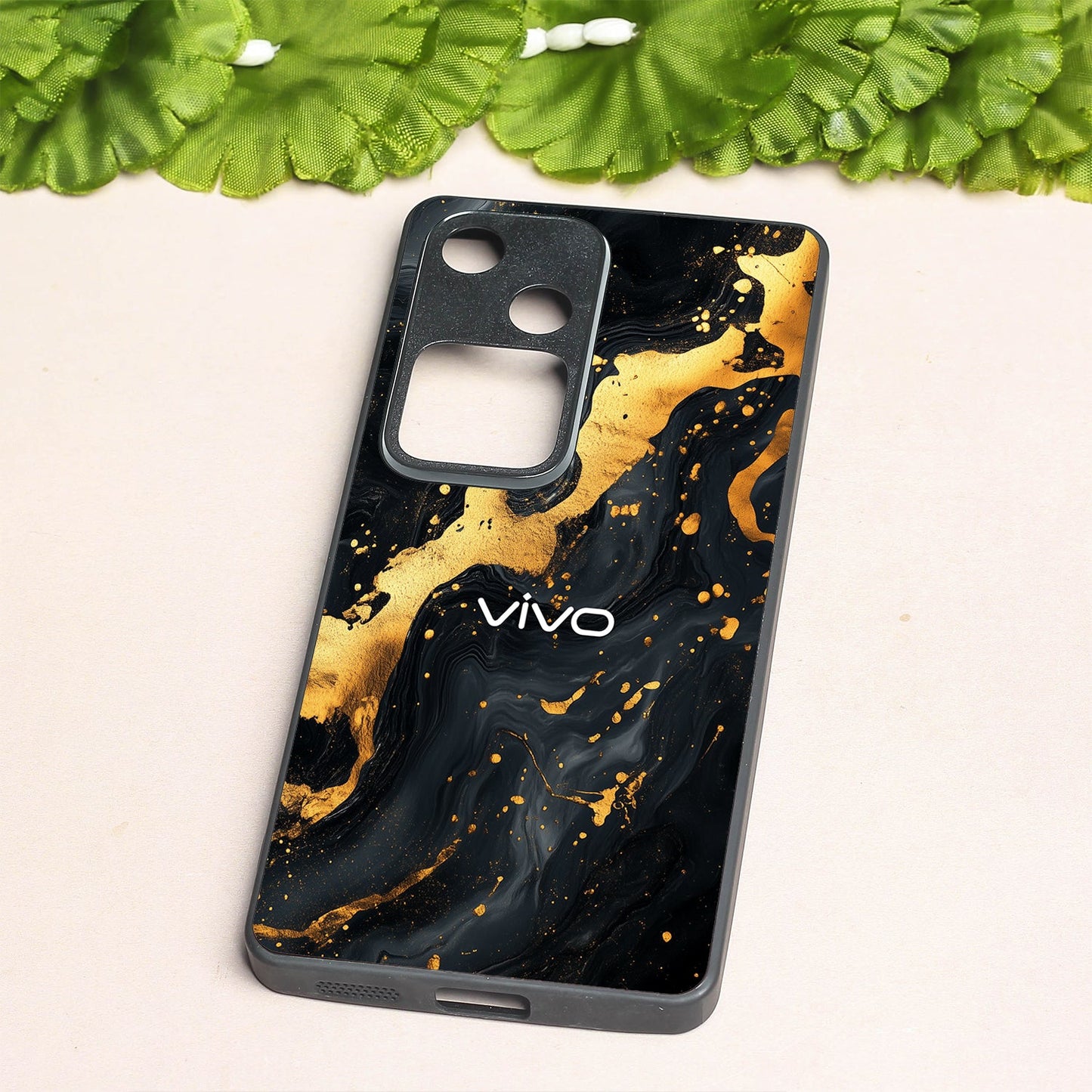 Black Gold Blaze metal back case for Vivo V30