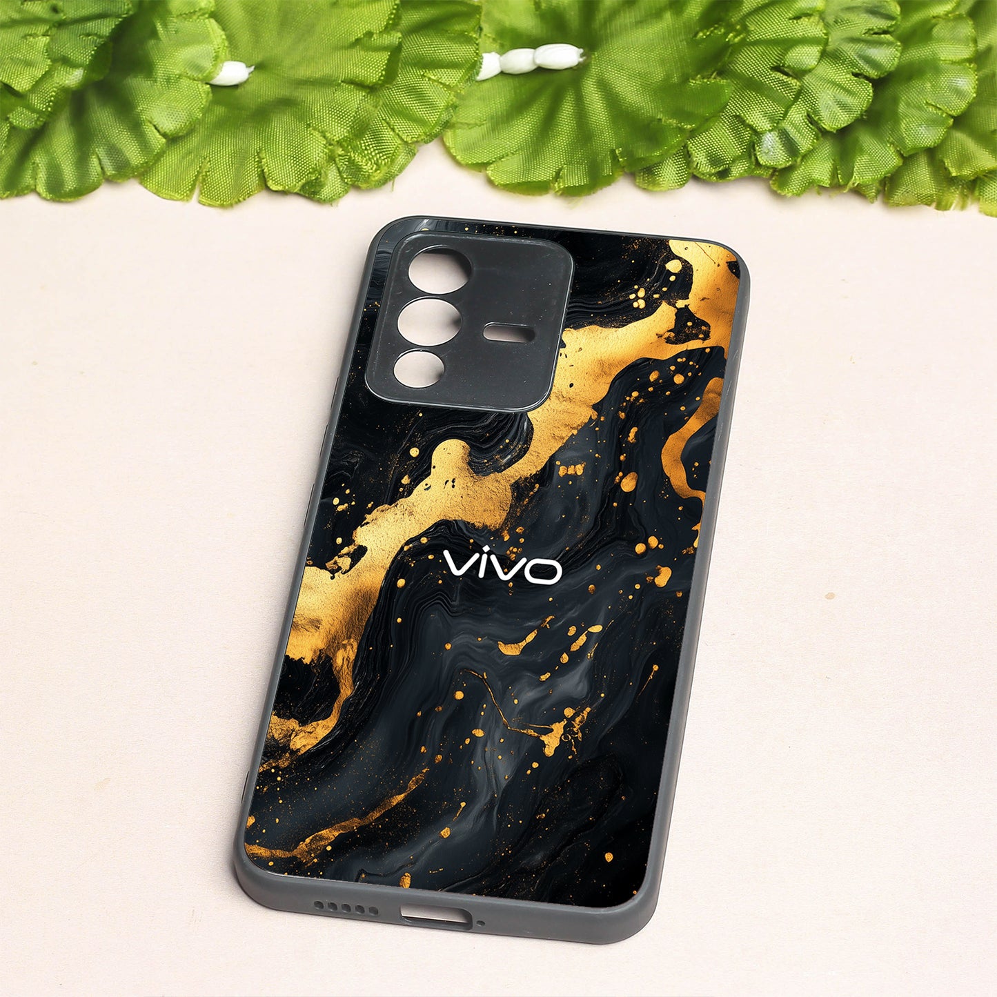Black Gold Blaze metal back case for Vivo V23