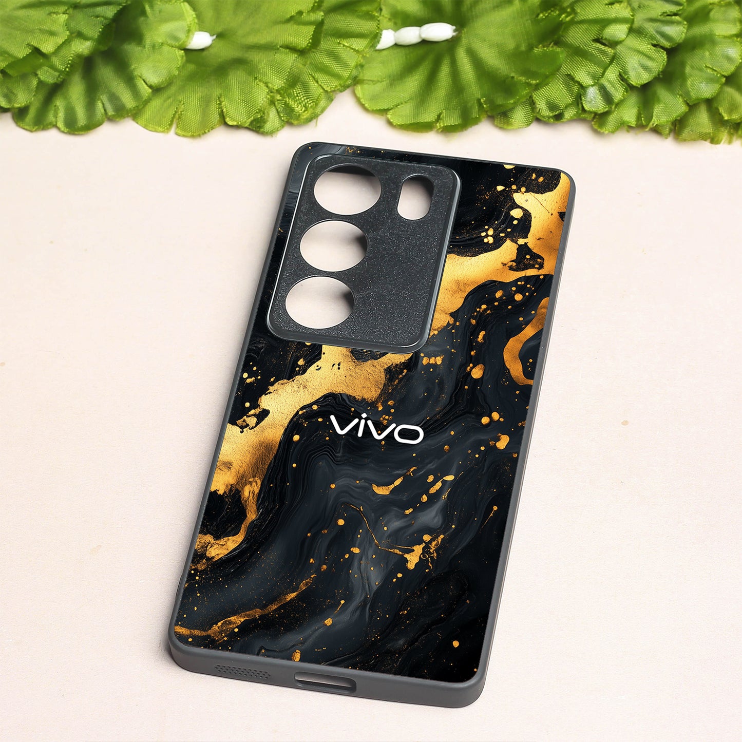 Black Gold Blaze metal back case for Vivo V29