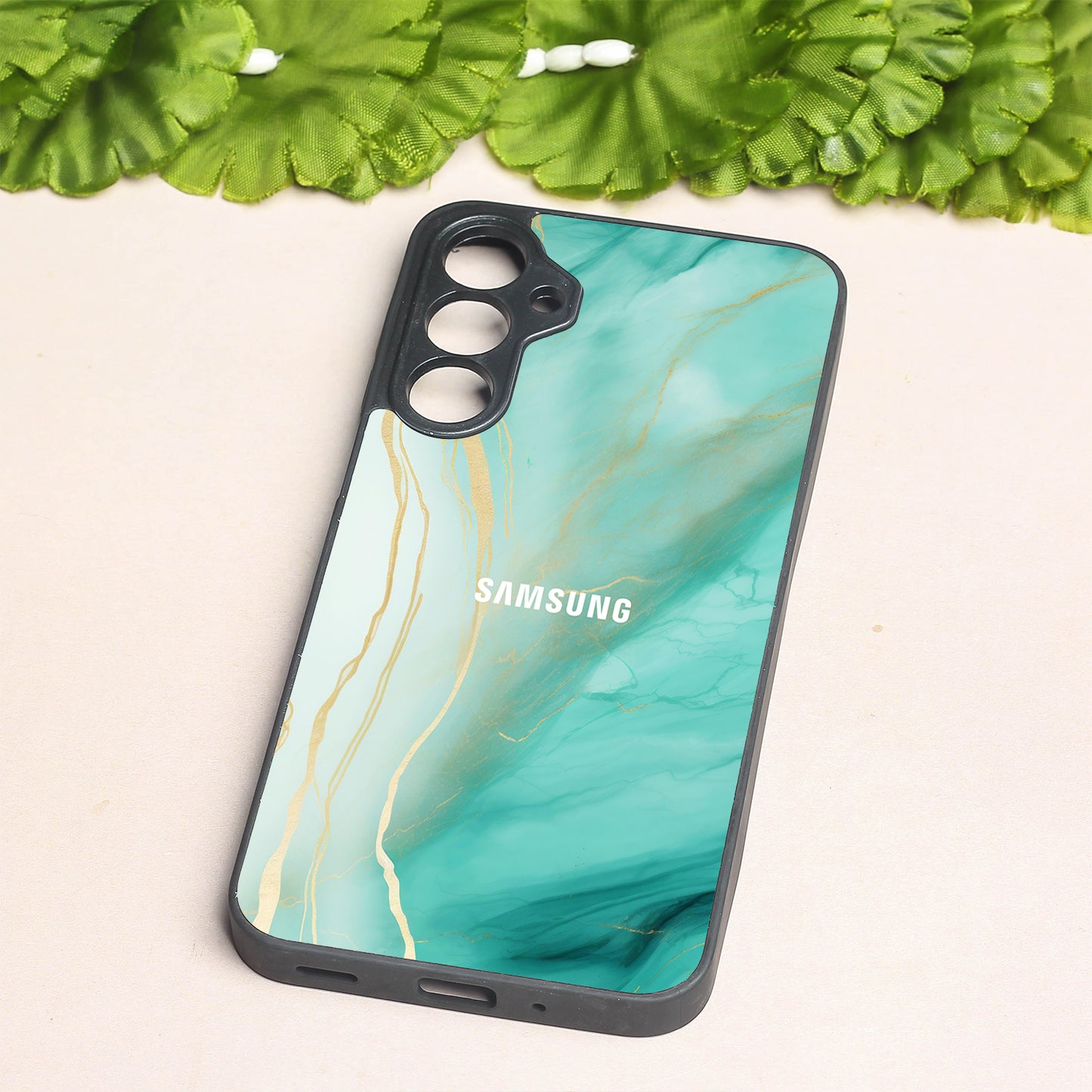 Green Luxe Marble metal back case for Samsung A16