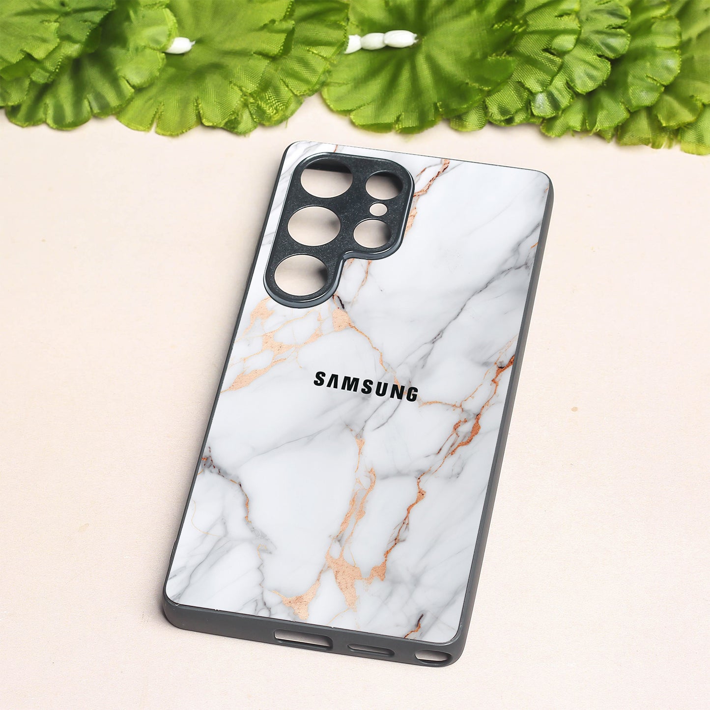 Copper Luxe Marble metal back case for Samsung S25 Ultra
