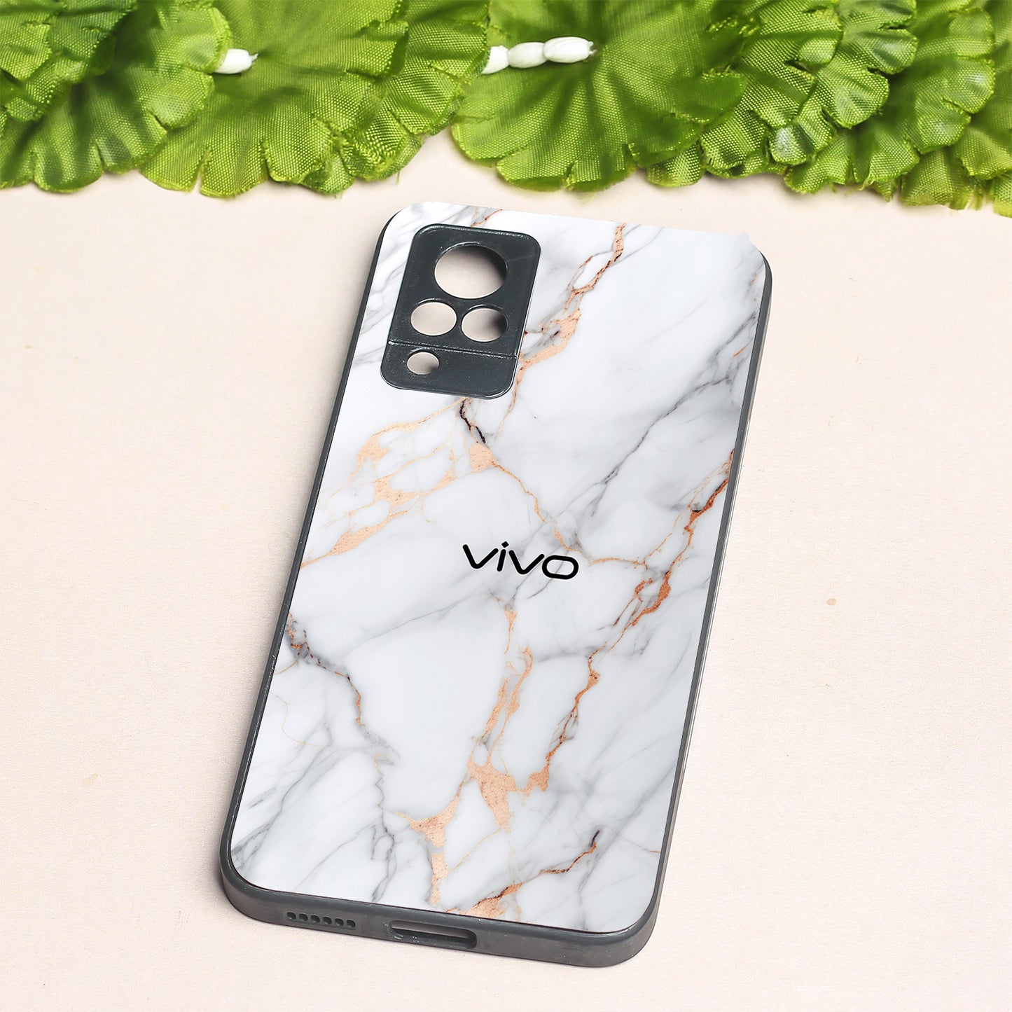 Copper Luxe Marble metal back case for Vivo V21