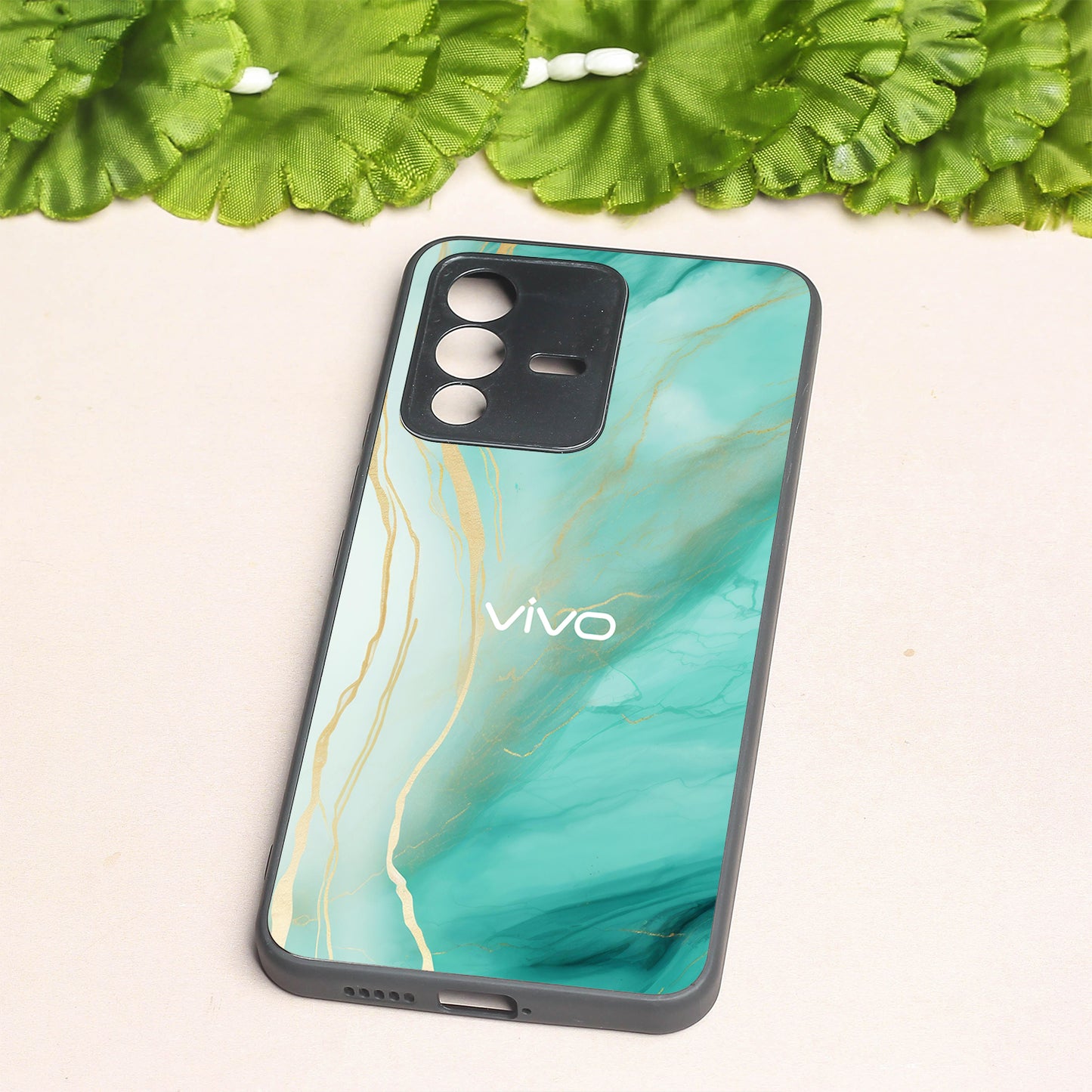 Green Luxe Marble metal back case for Vivo V23