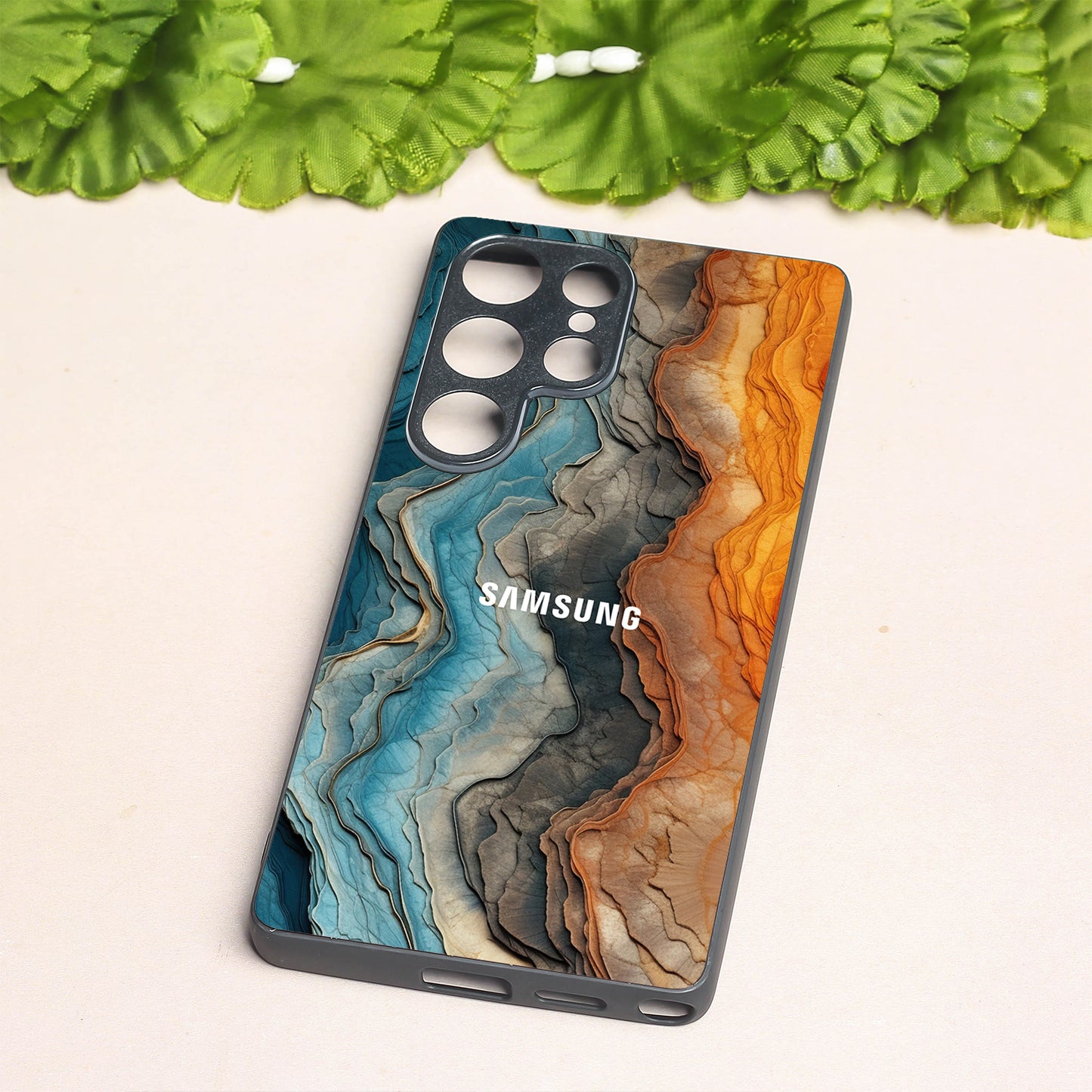 Layered Marble metal back case for Samsung S25 Ultra
