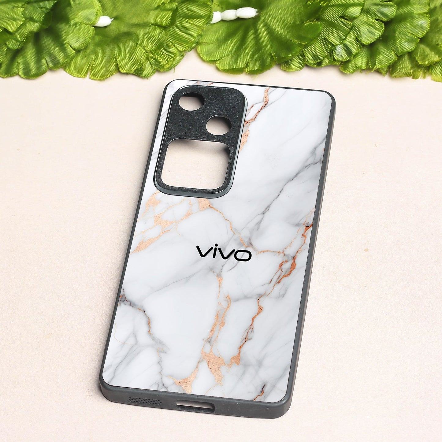 Copper Luxe Marble metal back case for Vivo V30