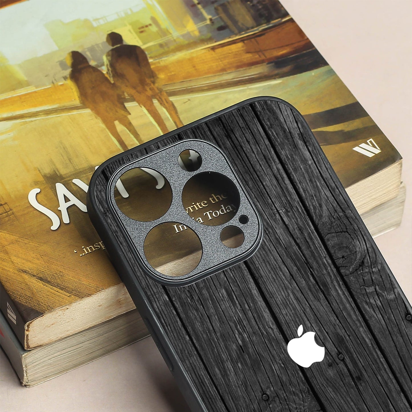 Dark Wood metal back case for Apple Iphone 13 Pro Max