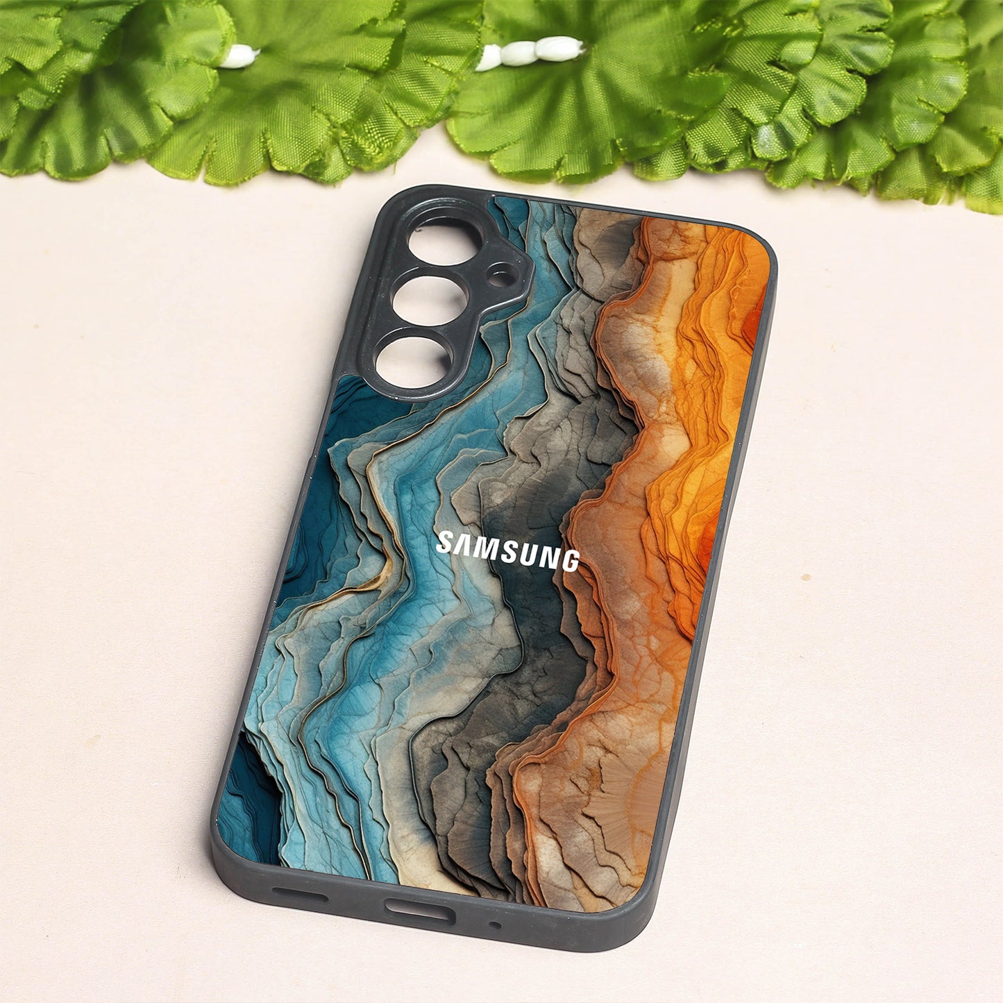 Layered Marble metal back case for Samsung A16