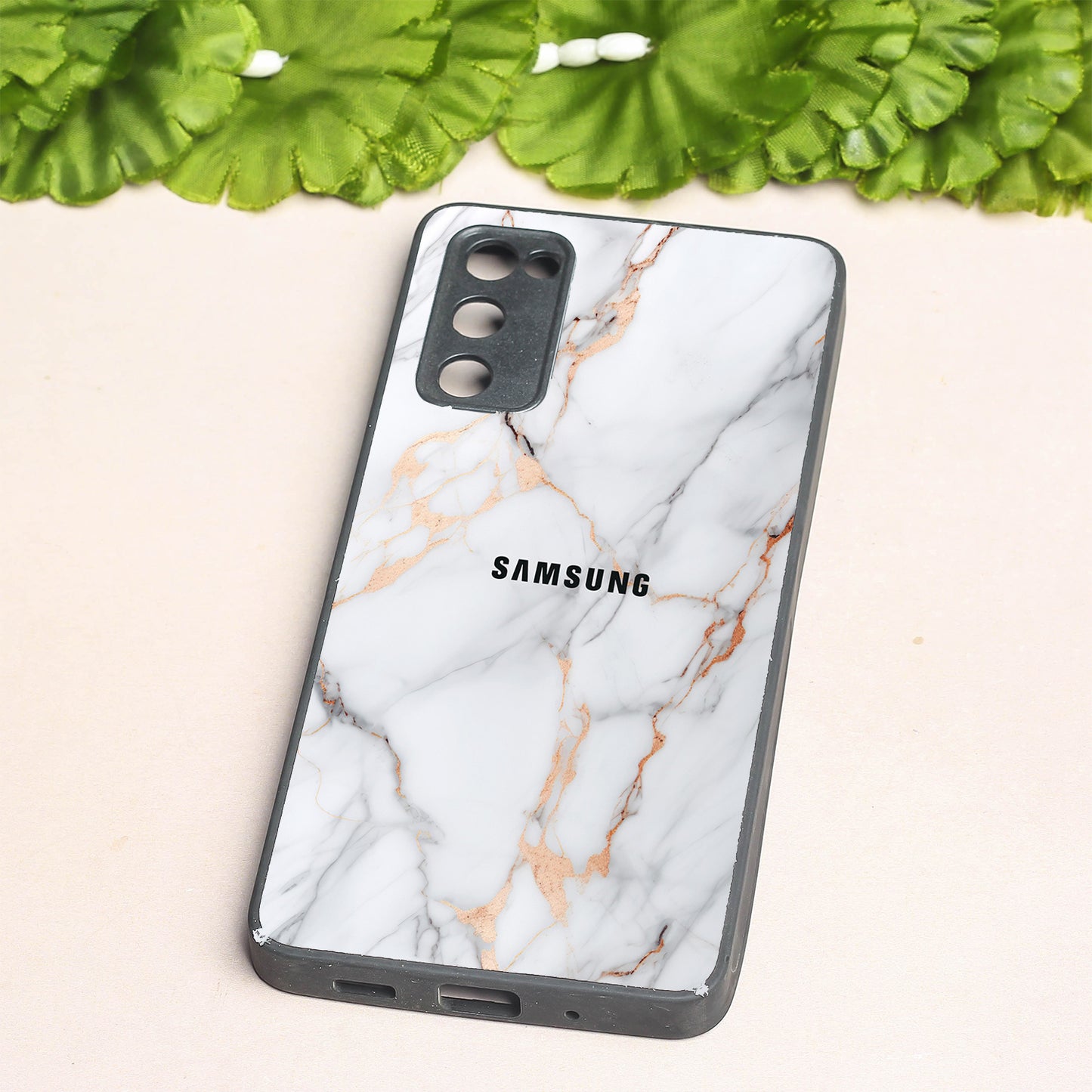 Copper Luxe Marble metal back case for Samsung S20 FE