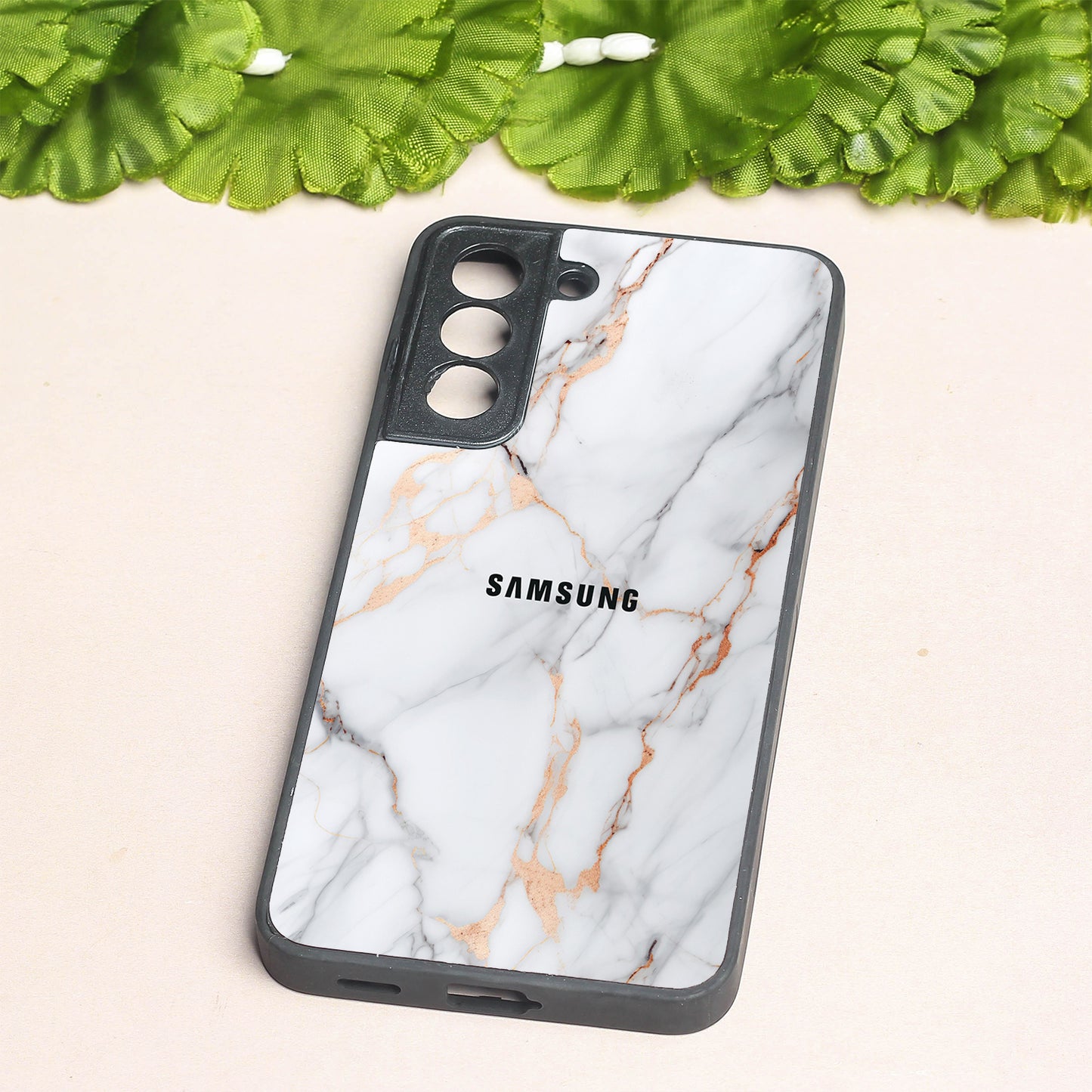 Copper Luxe Marble metal back case for Samsung S21 FE