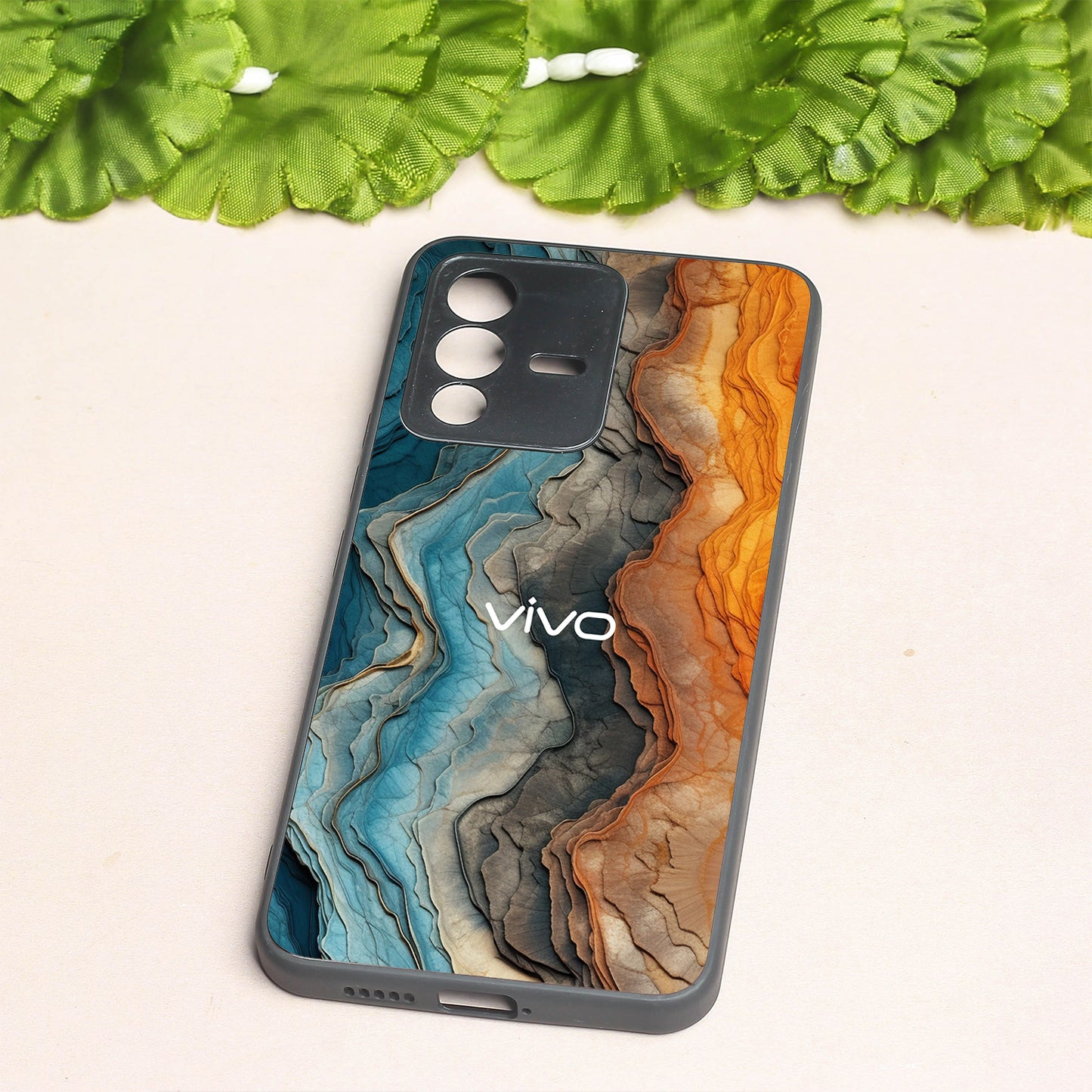 Layered Marble metal back case for Vivo V23
