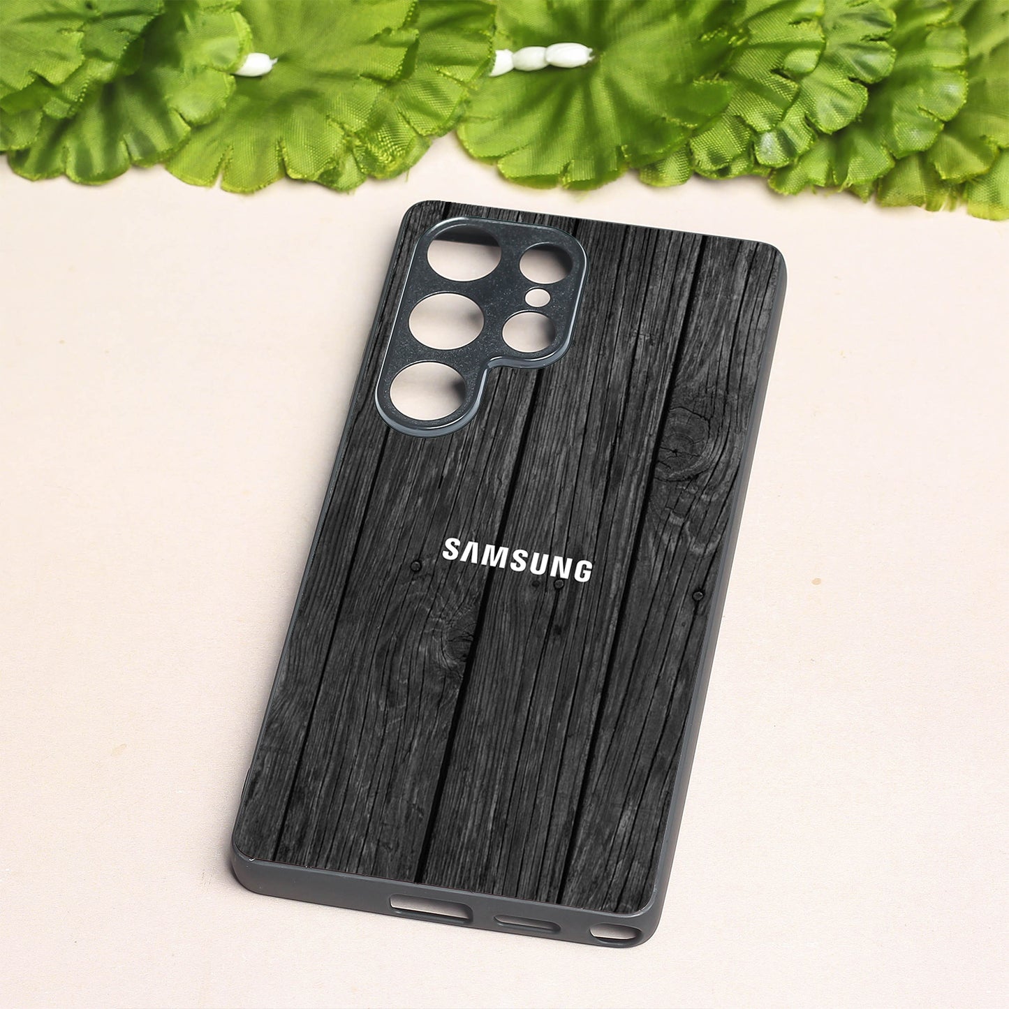 Dark Wood metal back case for Samsung S25 Ultra