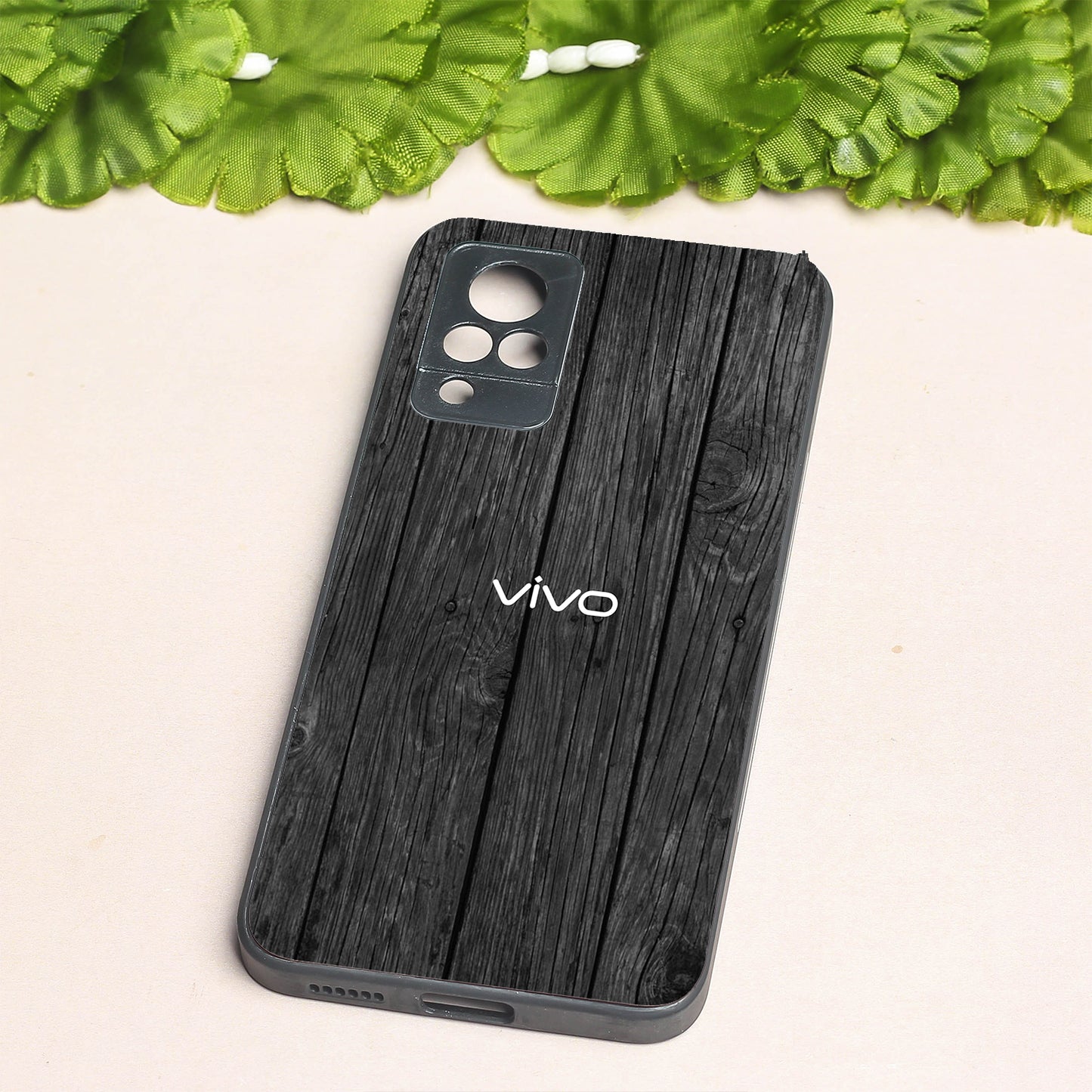Dark Wood metal back case for Vivo V21