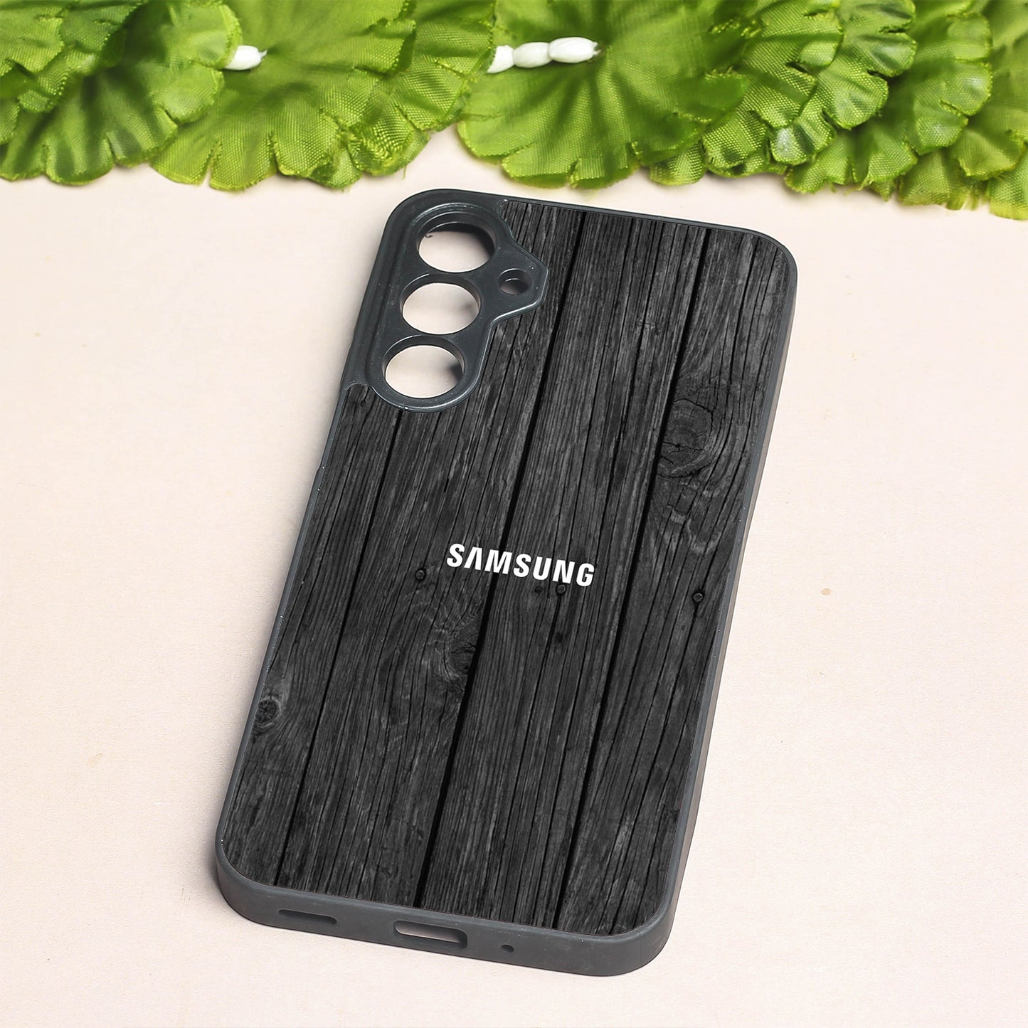 Dark Wood metal back case for Samsung A16