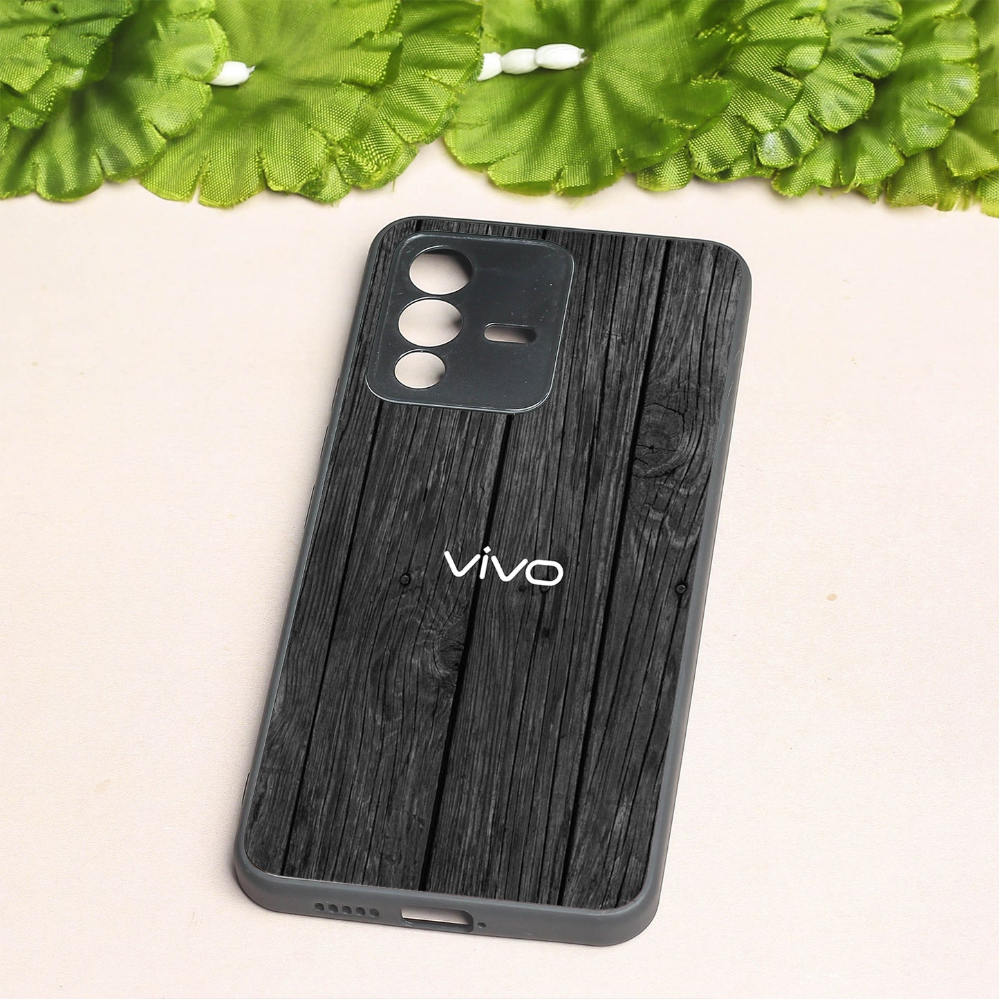 Dark Wood metal back case for Vivo V23