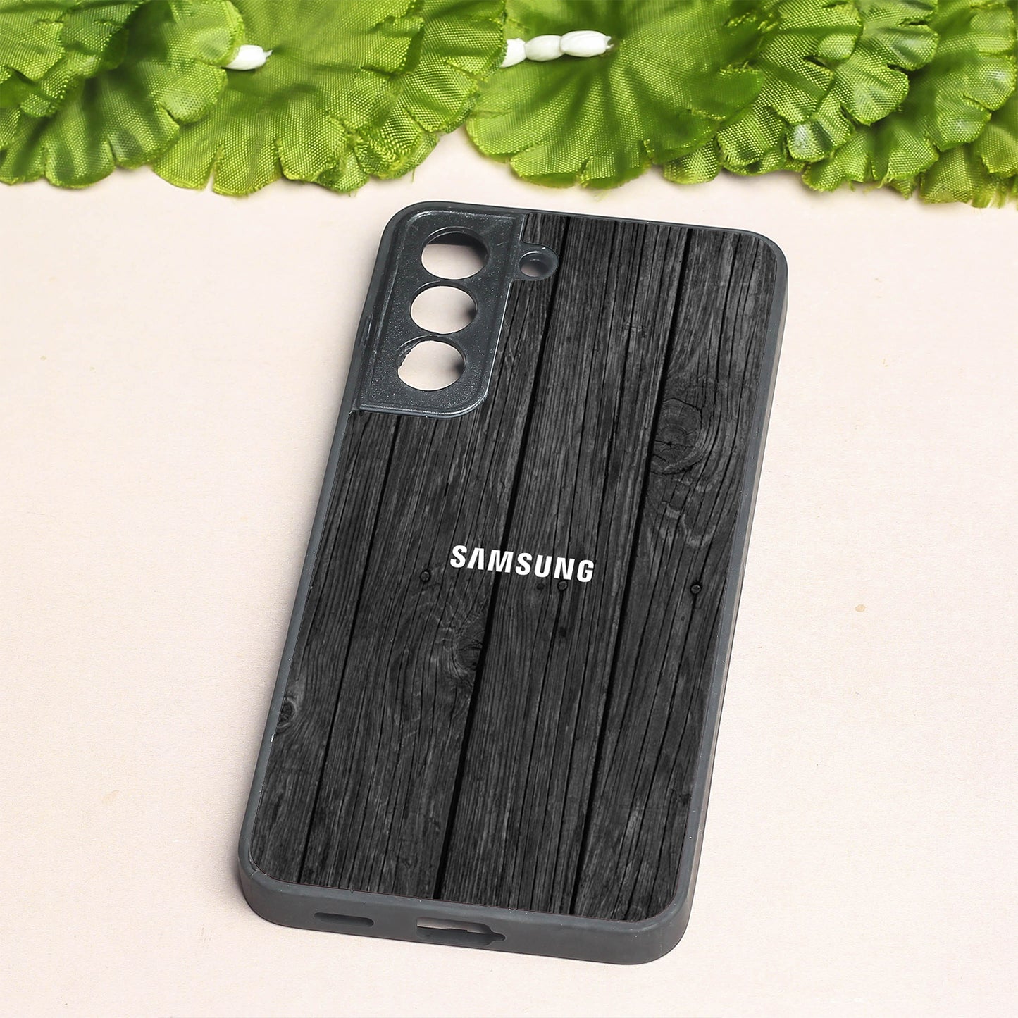 Dark Wood metal back case for Samsung S21 FE