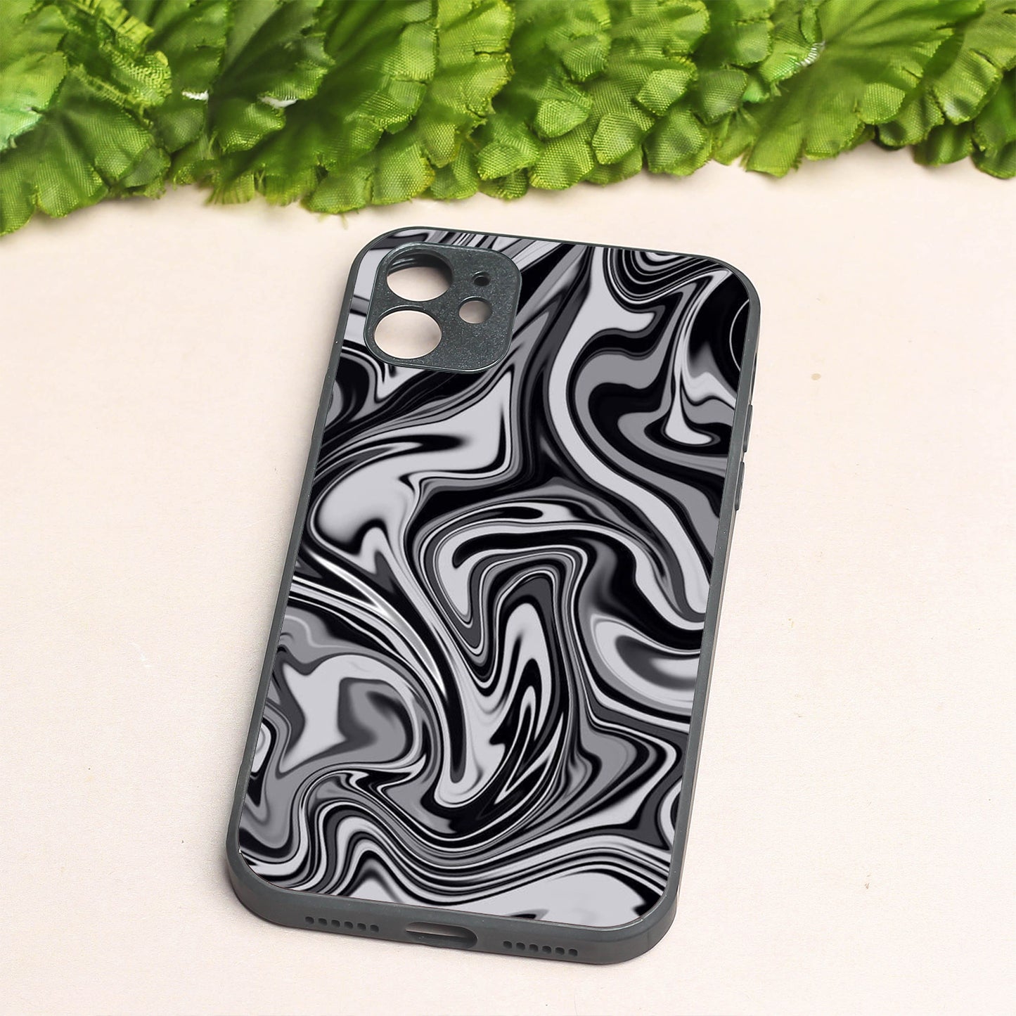 Blackout Marble metal back case for Apple Iphone 11