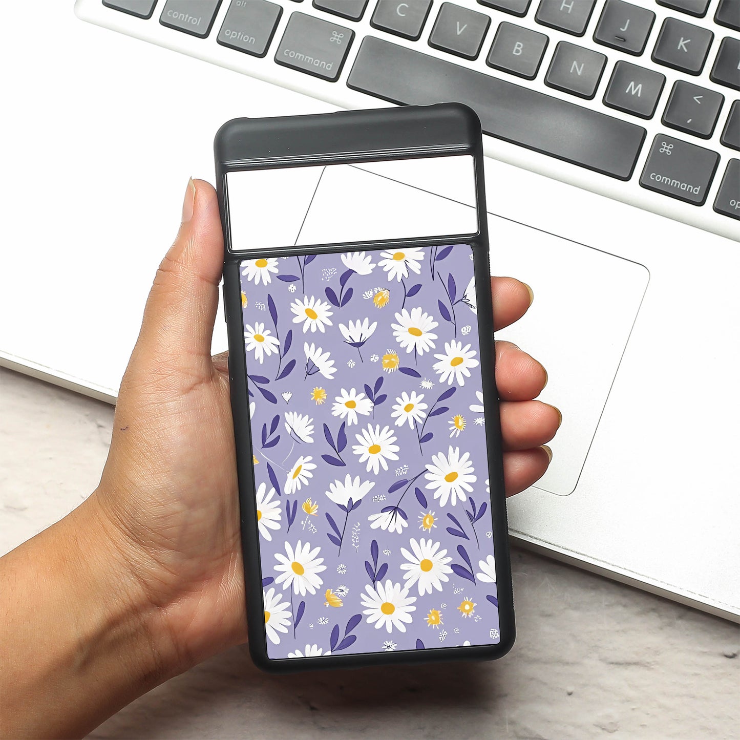 Lavender Daisies metal back case for Google Pixel 7a