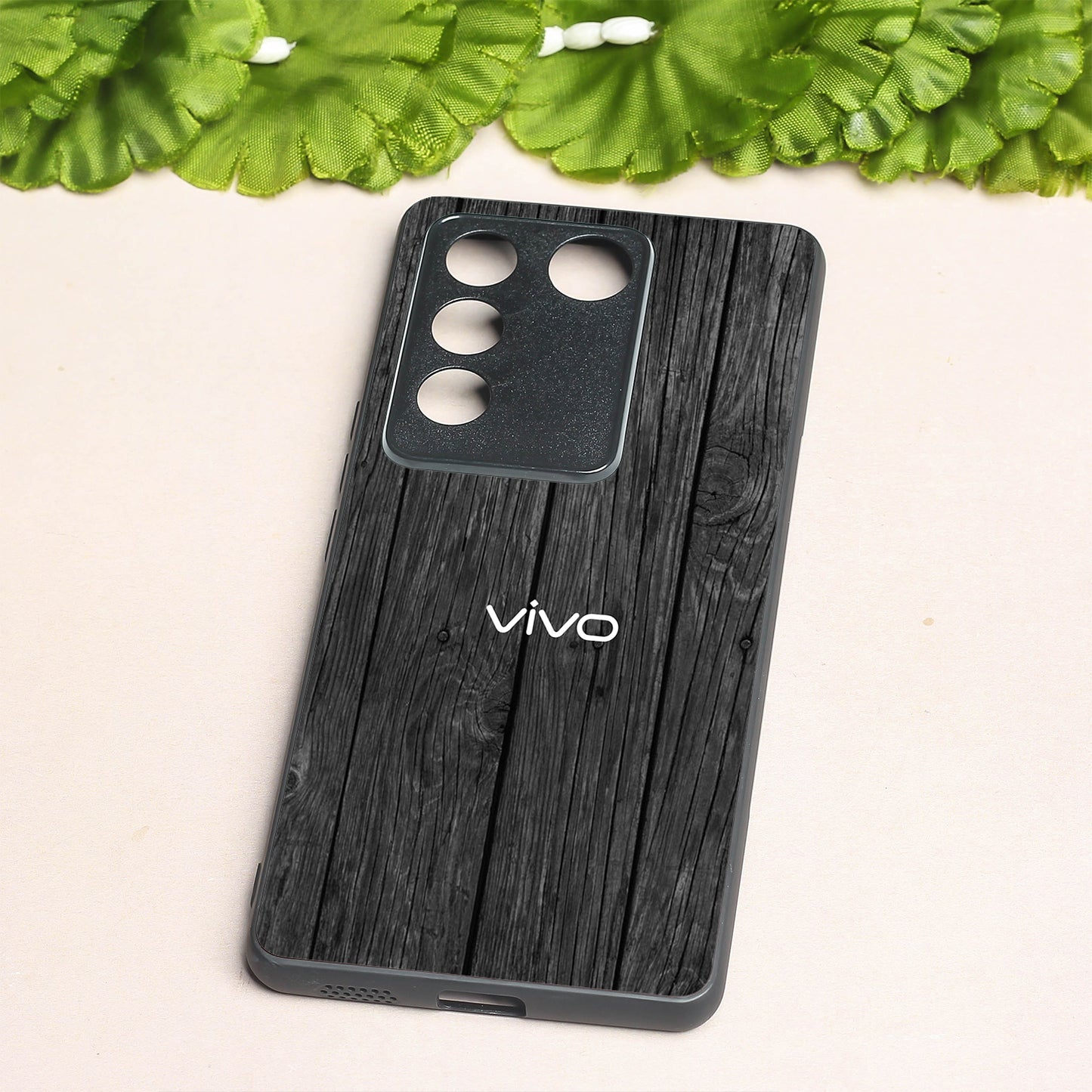 Dark Wood metal back case for Vivo V16