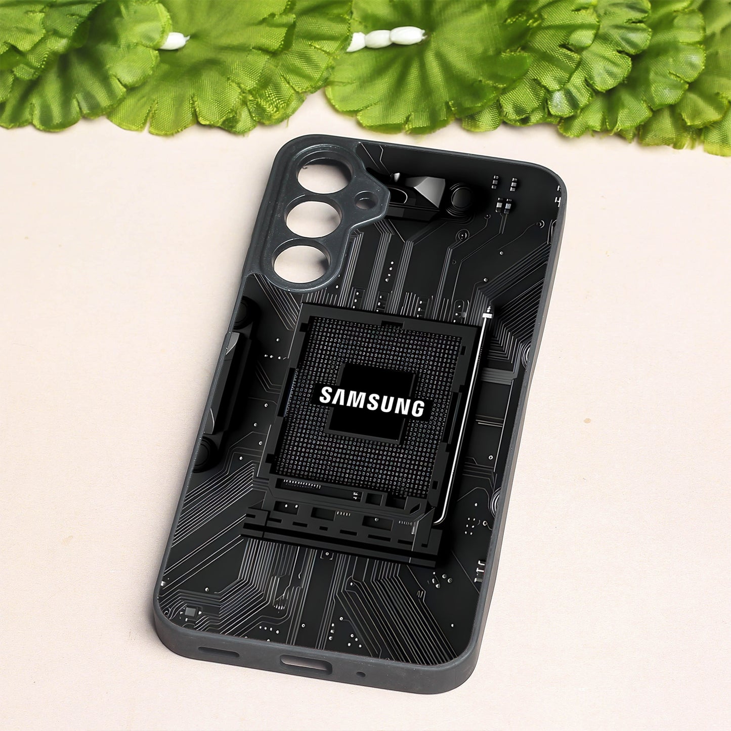 Microchip metal back case for Samsung A16