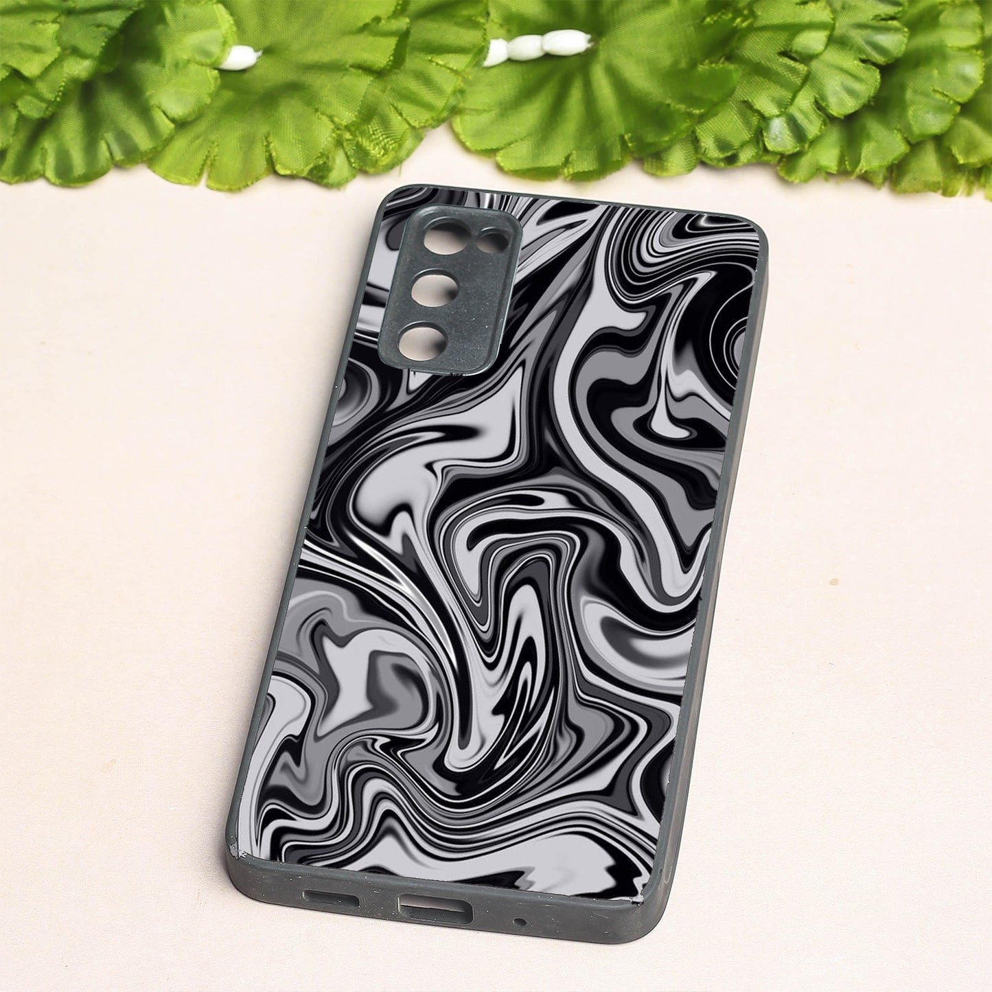Blackout Marble metal back case for Samsung S20 FE