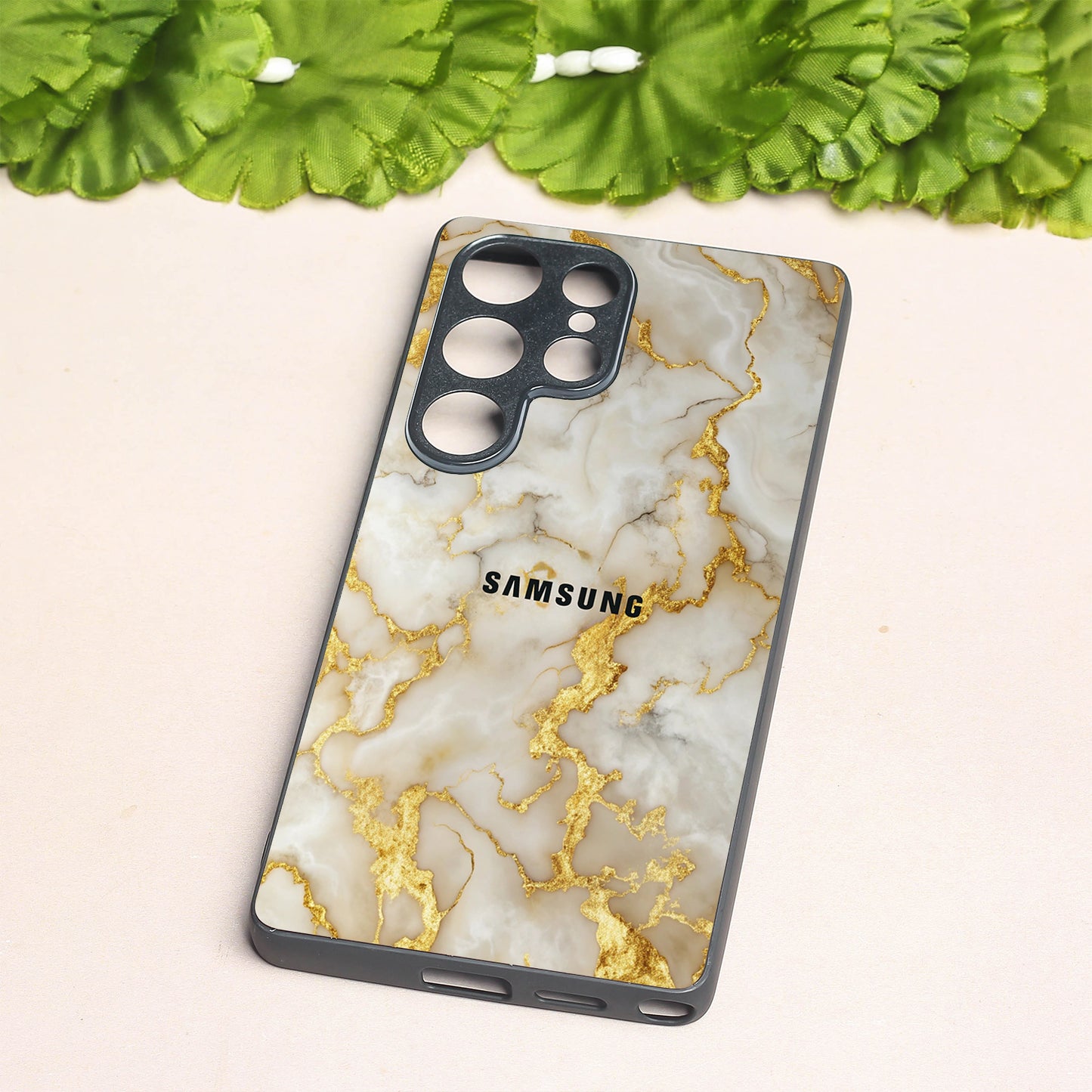 Gold Vein Glory metal back case for Samsung S25 Ultra